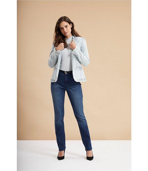 Code Bleu Chelsea Straight Leg High Rise Stretch Denim Jeans Product Image