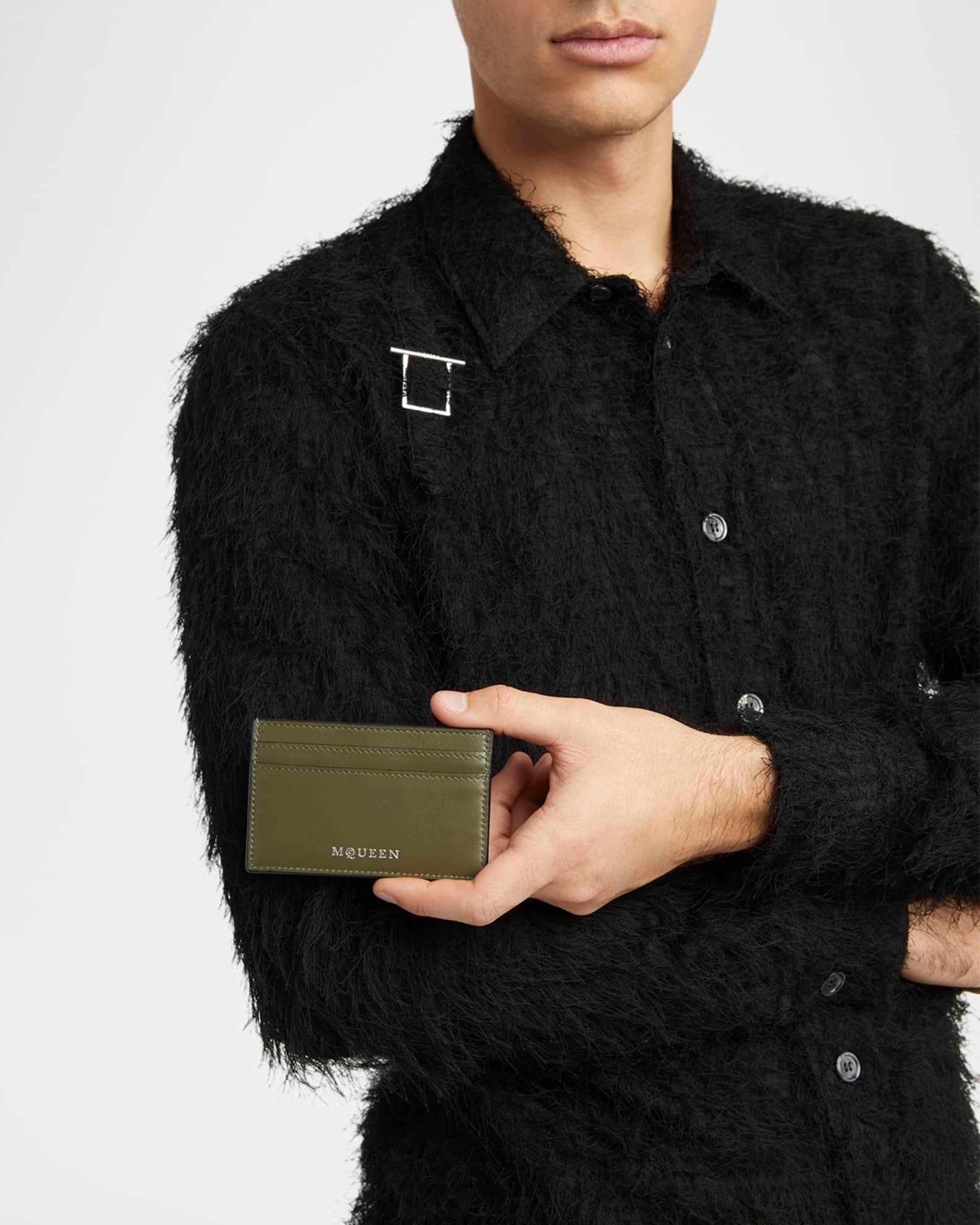 Men's Skull Logo Leather Card Holder Product Image