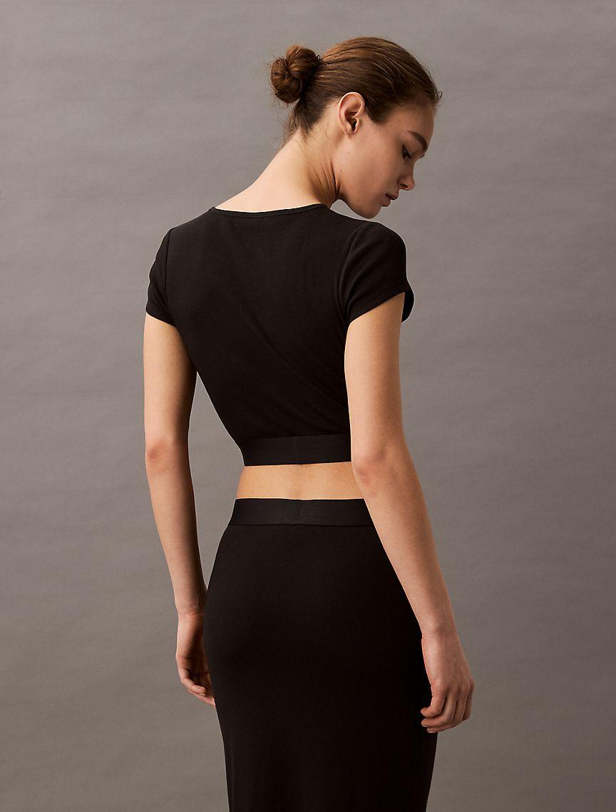 Cotton Stretch Rib Skirt Product Image