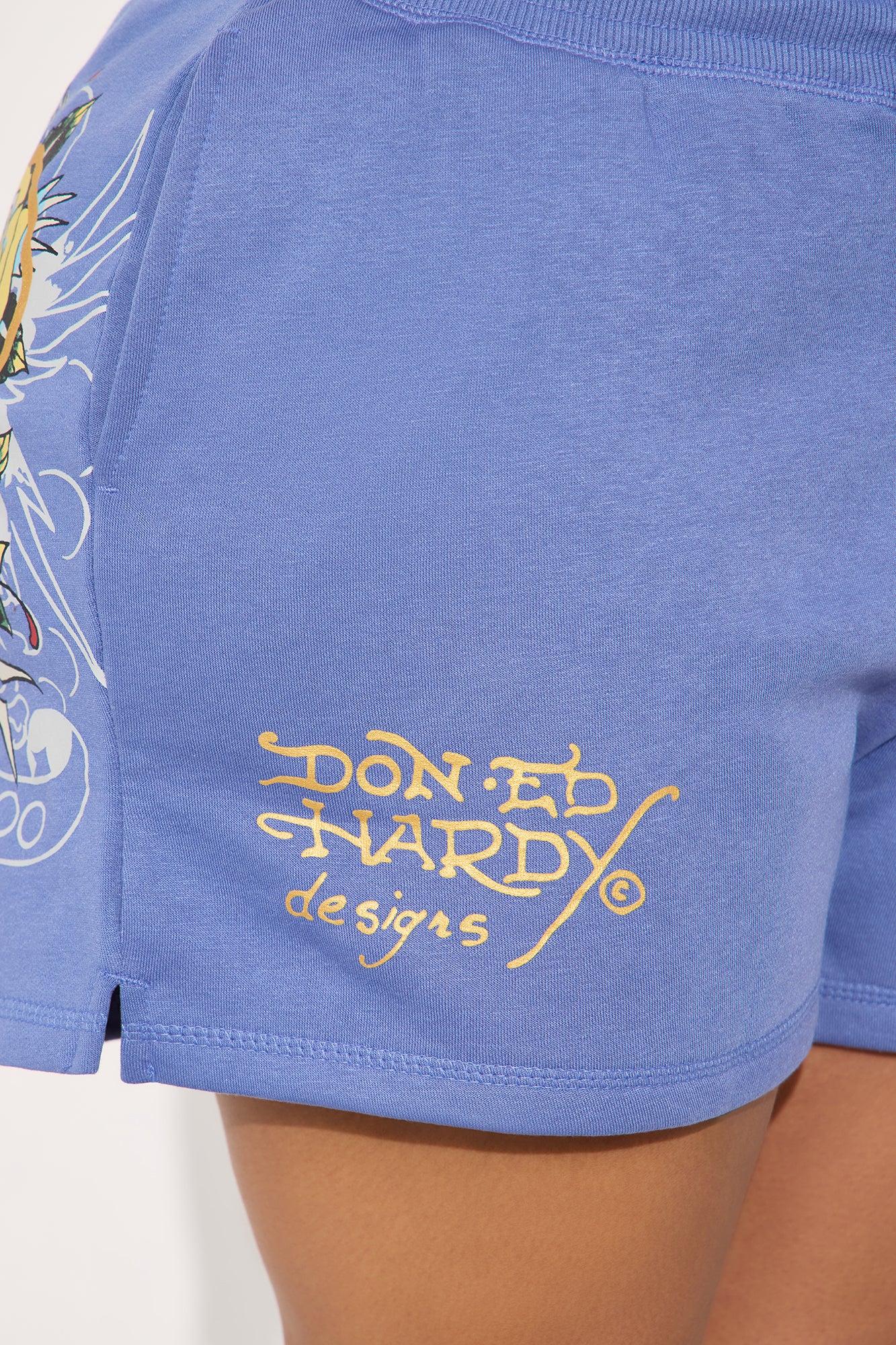 Ed Hardy Brave Eagle Shorts - Blue Product Image