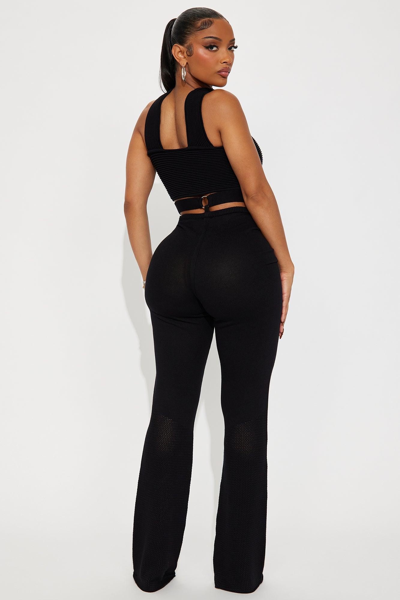 Sienna Cutout Knit Pant Set - Black Female Product Image