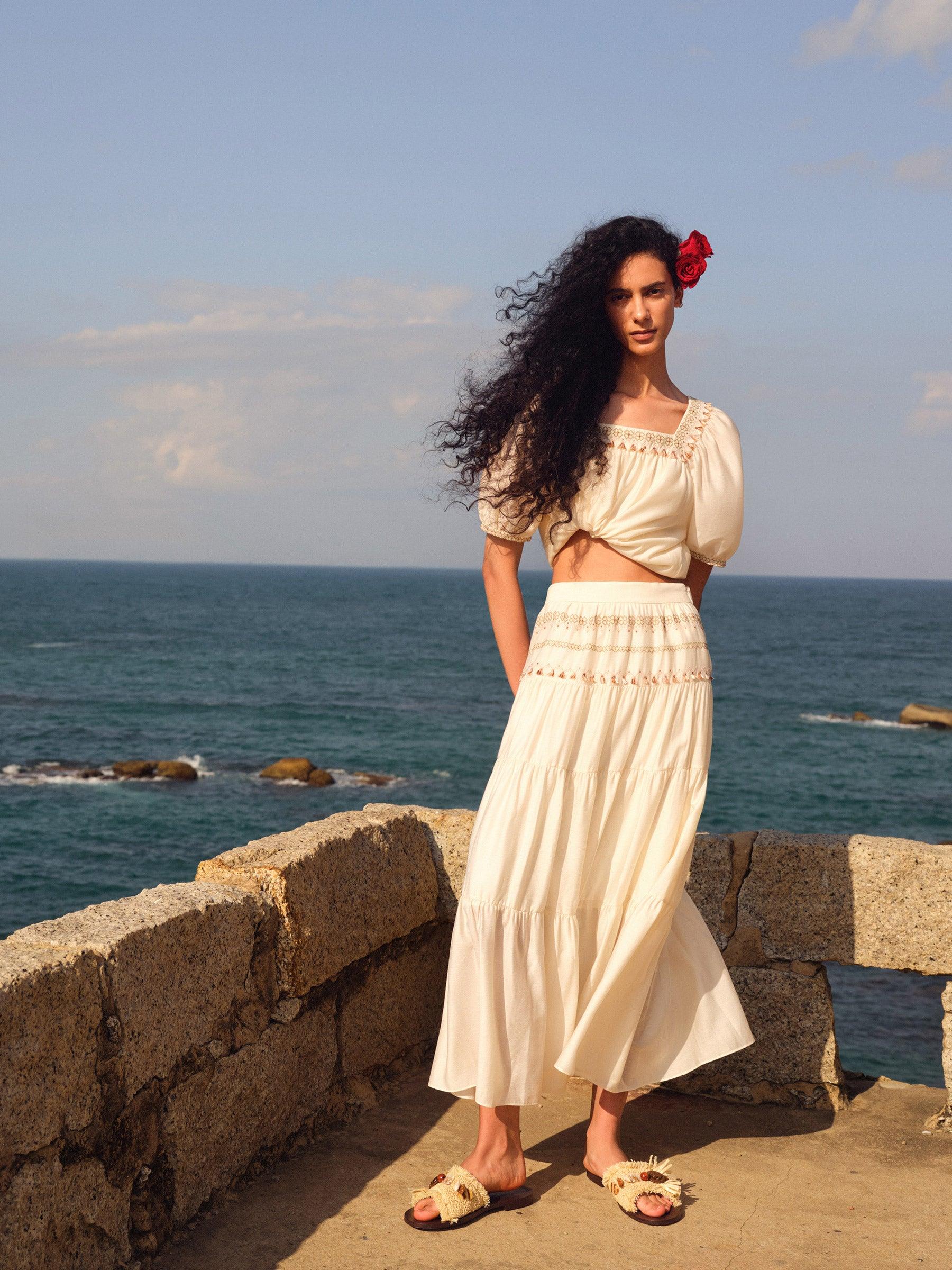 Acetate Blend Women Embroidered Skirt Product Image