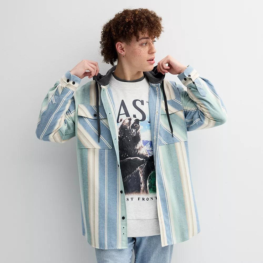 Men's Trinity Coast Hooded Flannel Shirt, Size: Medium, Blue Product Image