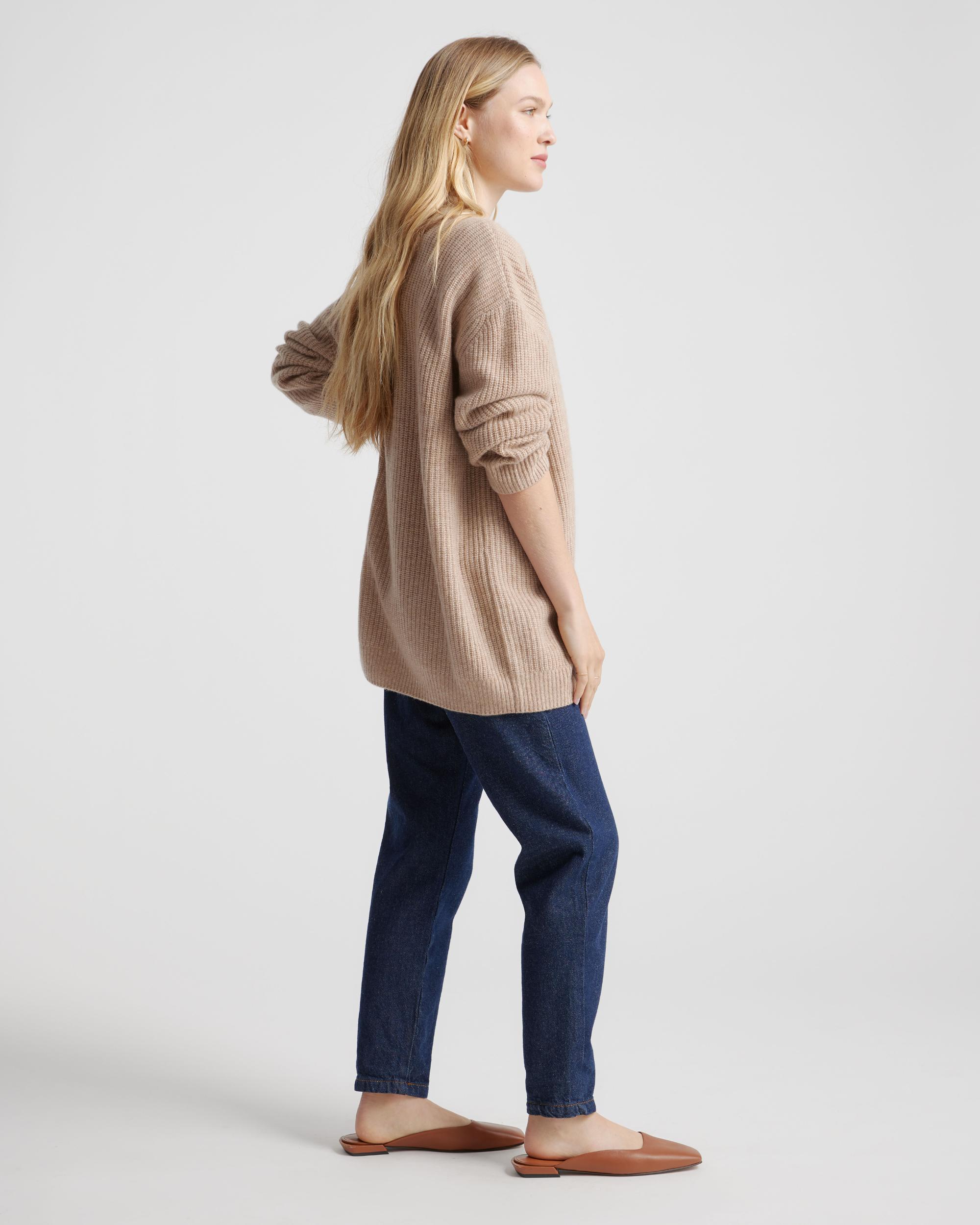 Quince | Women's Mongolian Spring Cashmere OverSized Boyfriend Cardigan Sweater Size XL Product Image