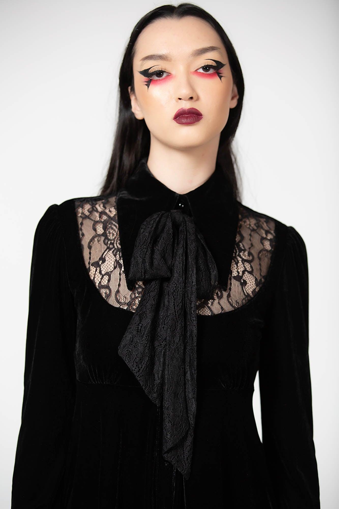 Nymyra Velvet Cameo Dress [B] - Resurrect Female Product Image