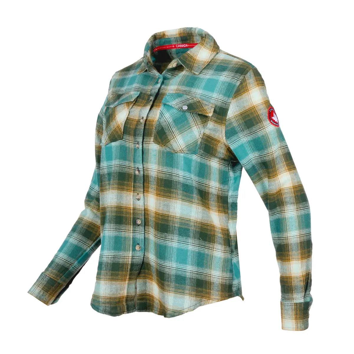Canada Weather Gear Women's 2 Pocket Plaid Button Up Long Sleeve Shirt Product Image