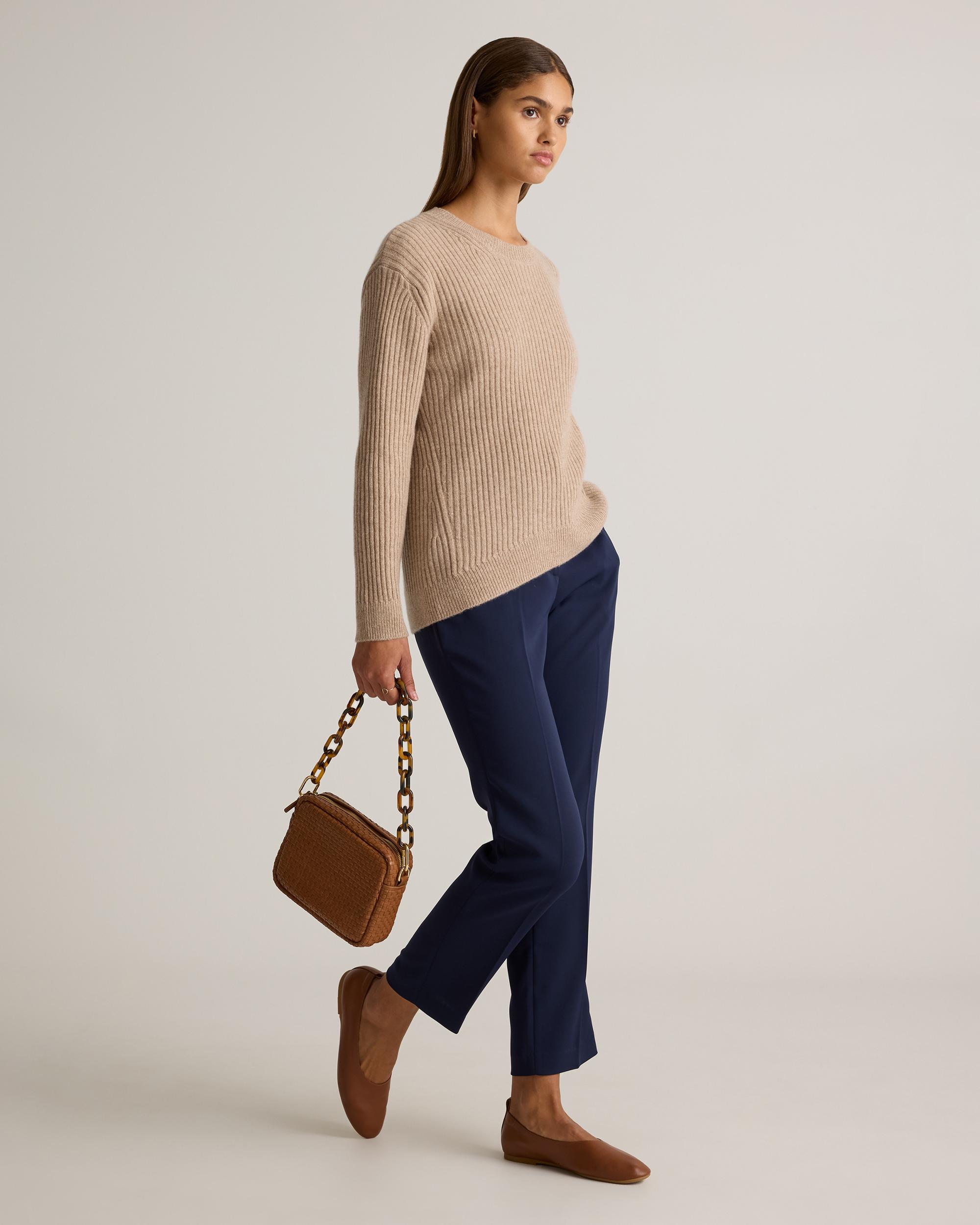 Quince | Women's Stretch Crepe Ankle Pants Recycled Polyester Product Image