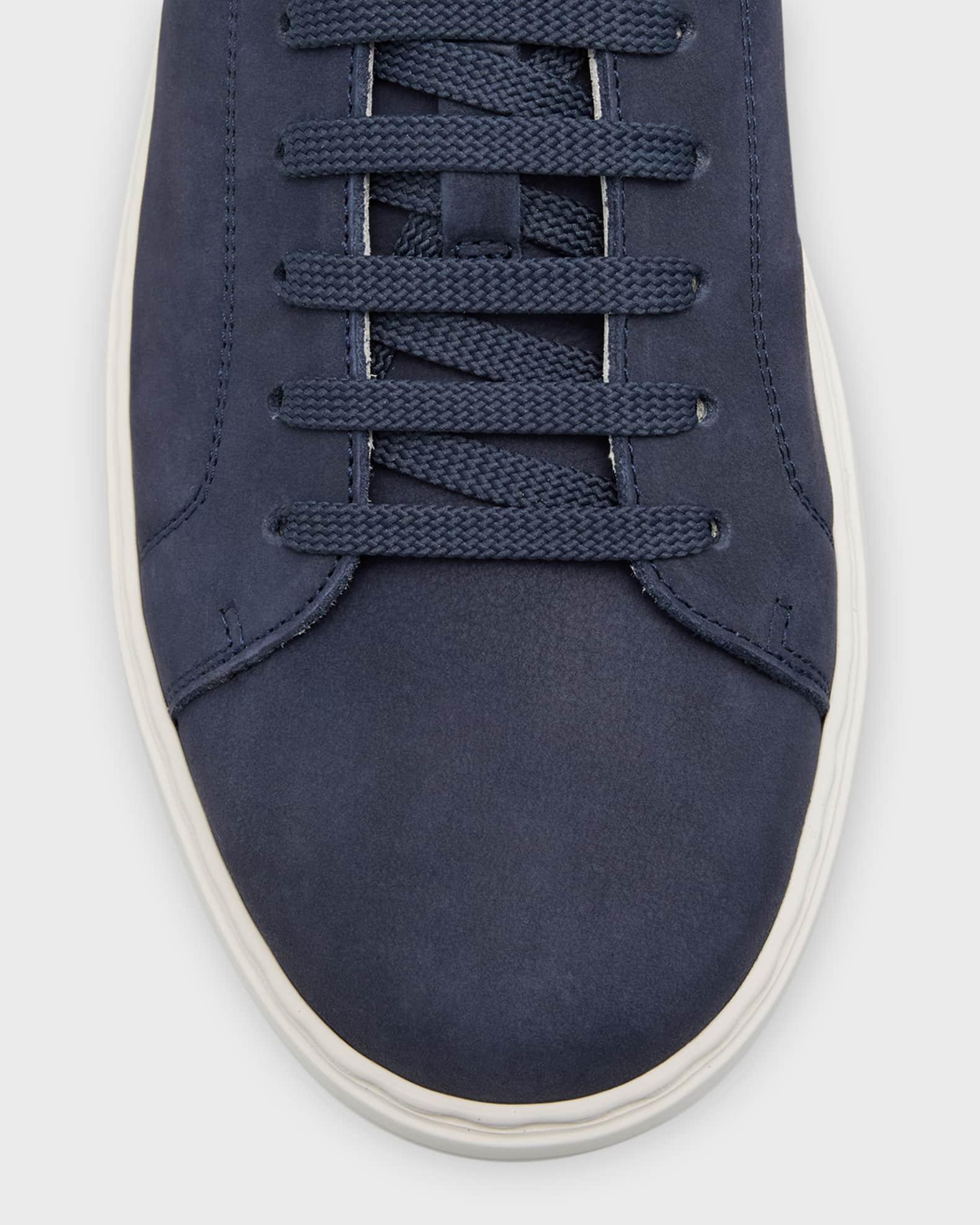 Men's Nubuck Calfskin Low-Top Sneakers Product Image