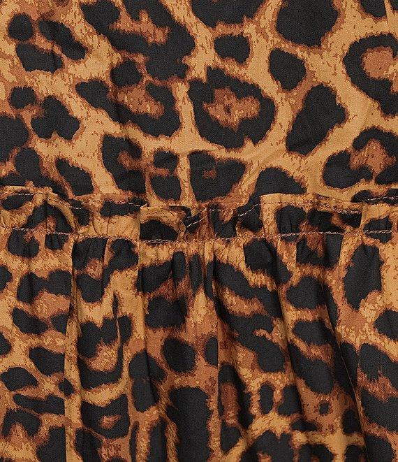 Sugarlips Plus Size Leopard Printed Short Sleeve A-Line Dress Product Image