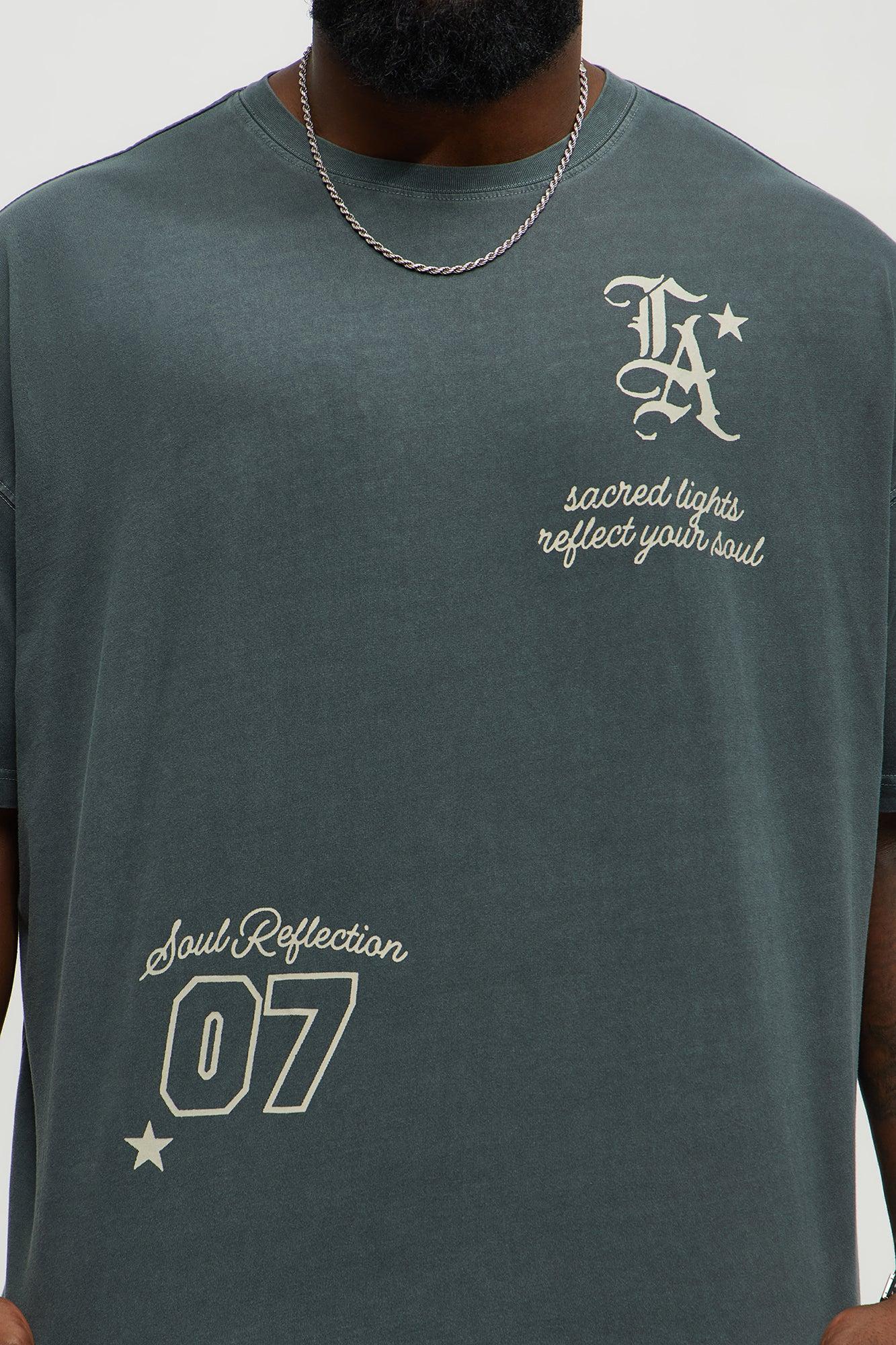 LA Sacred Lights Oversized Short Sleeve Tee - Grey Male Product Image