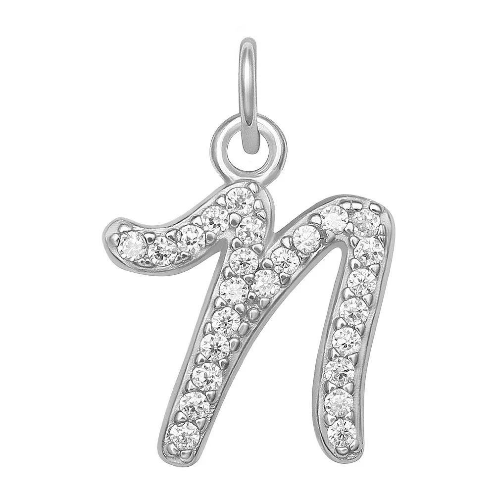 LC Lauren Conrad Sterling Silver Cubic Zirconia Initial Charm, Womens, Gold Tone O Product Image