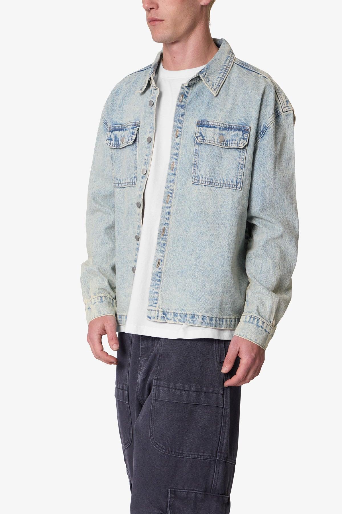 Denim Shirt Jacket - Light Blue Product Image