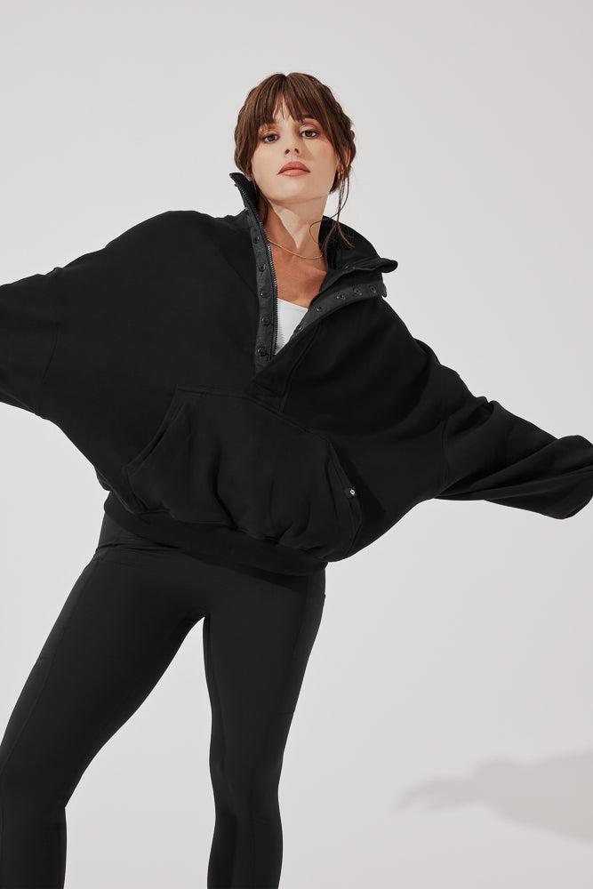 Ooey Gooey Half Zip Sweater - Black Product Image