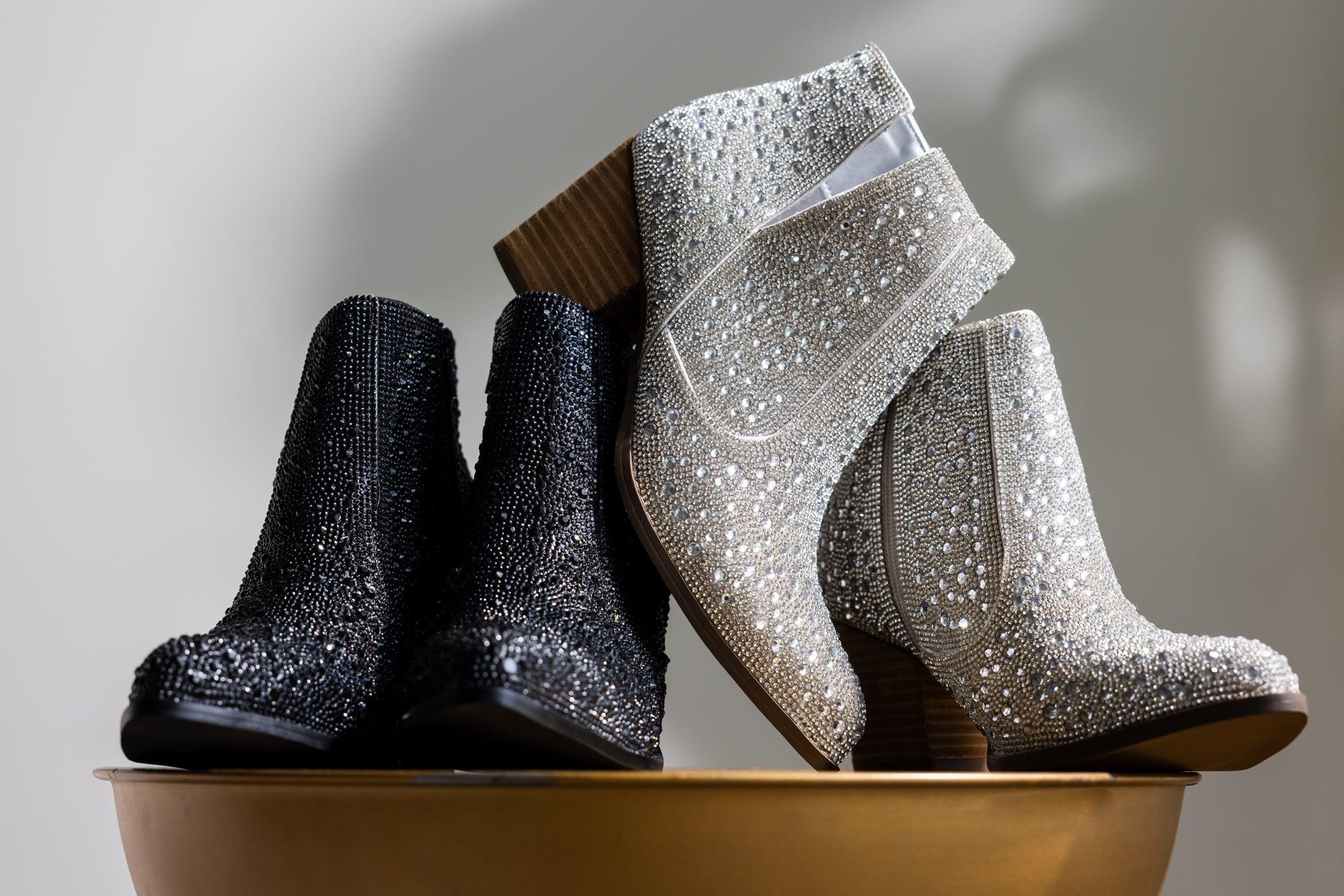 Shine Star Rhinestone Bootie in Silver (Online Exclusive) Product Image
