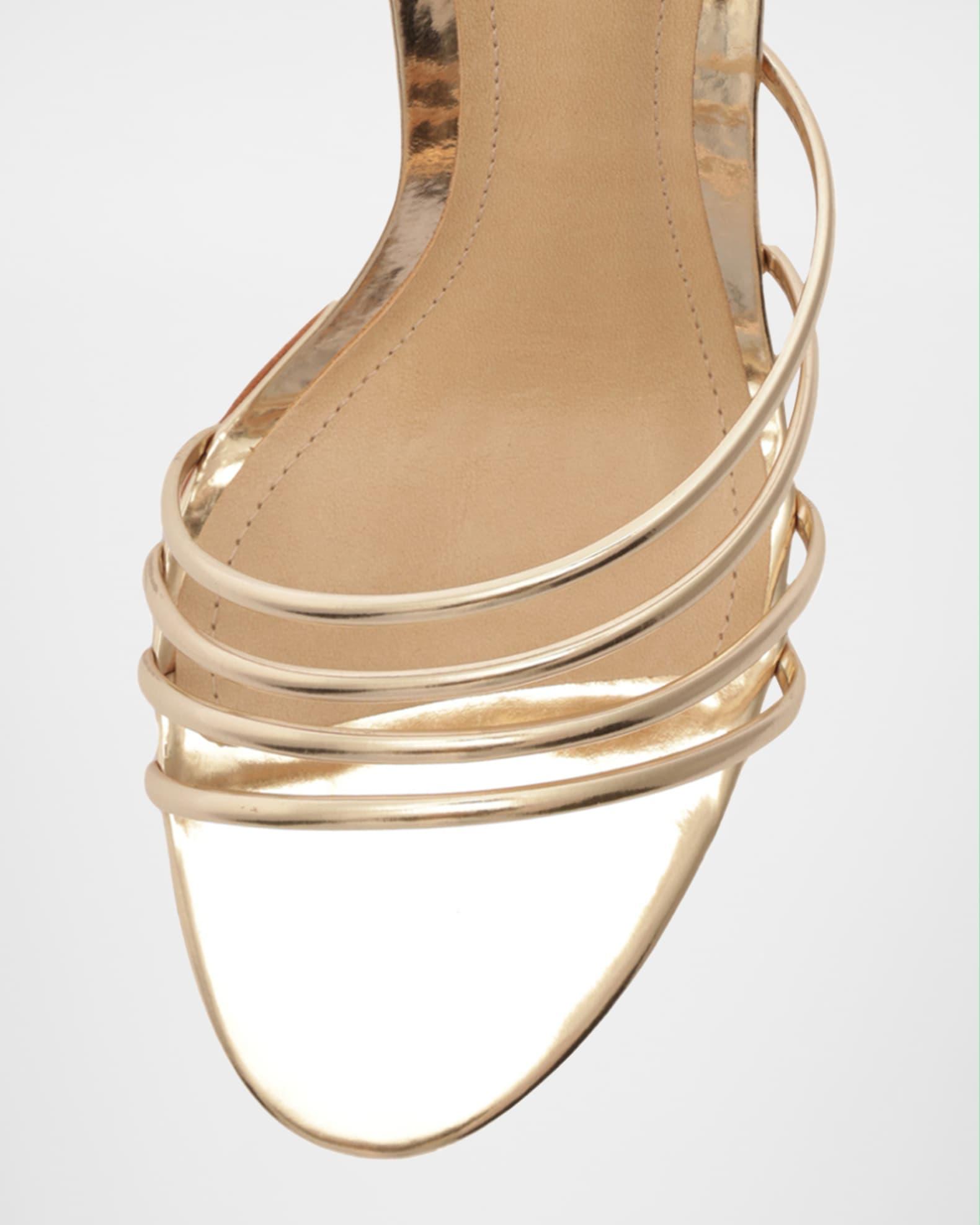 Inez Strappy Metallic Slide Sandals Product Image