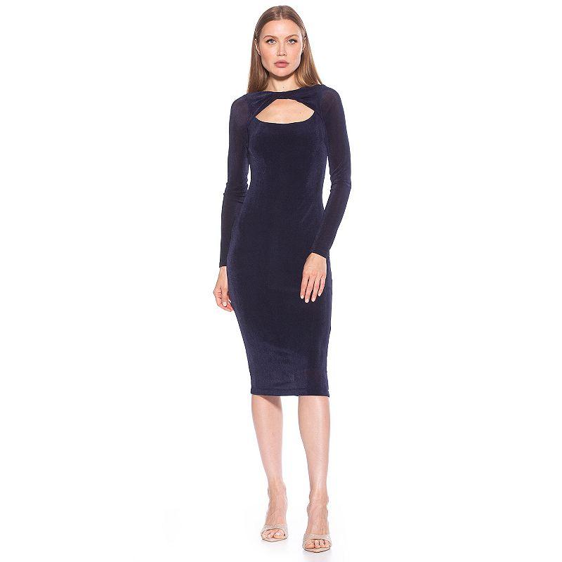 Women's ALEXIA ADMOR Tanya Twist Front Cutout Long Sleeve Midi Dress,  Product Image