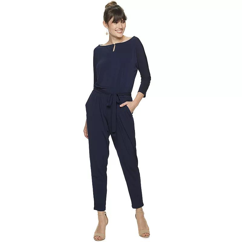 Women's Nina Leonard Solid Ankle Jumpsuit,  Product Image