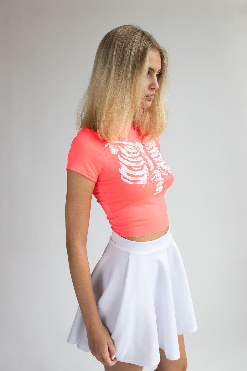 Neon Ribcage Crop T-Shirt Product Image