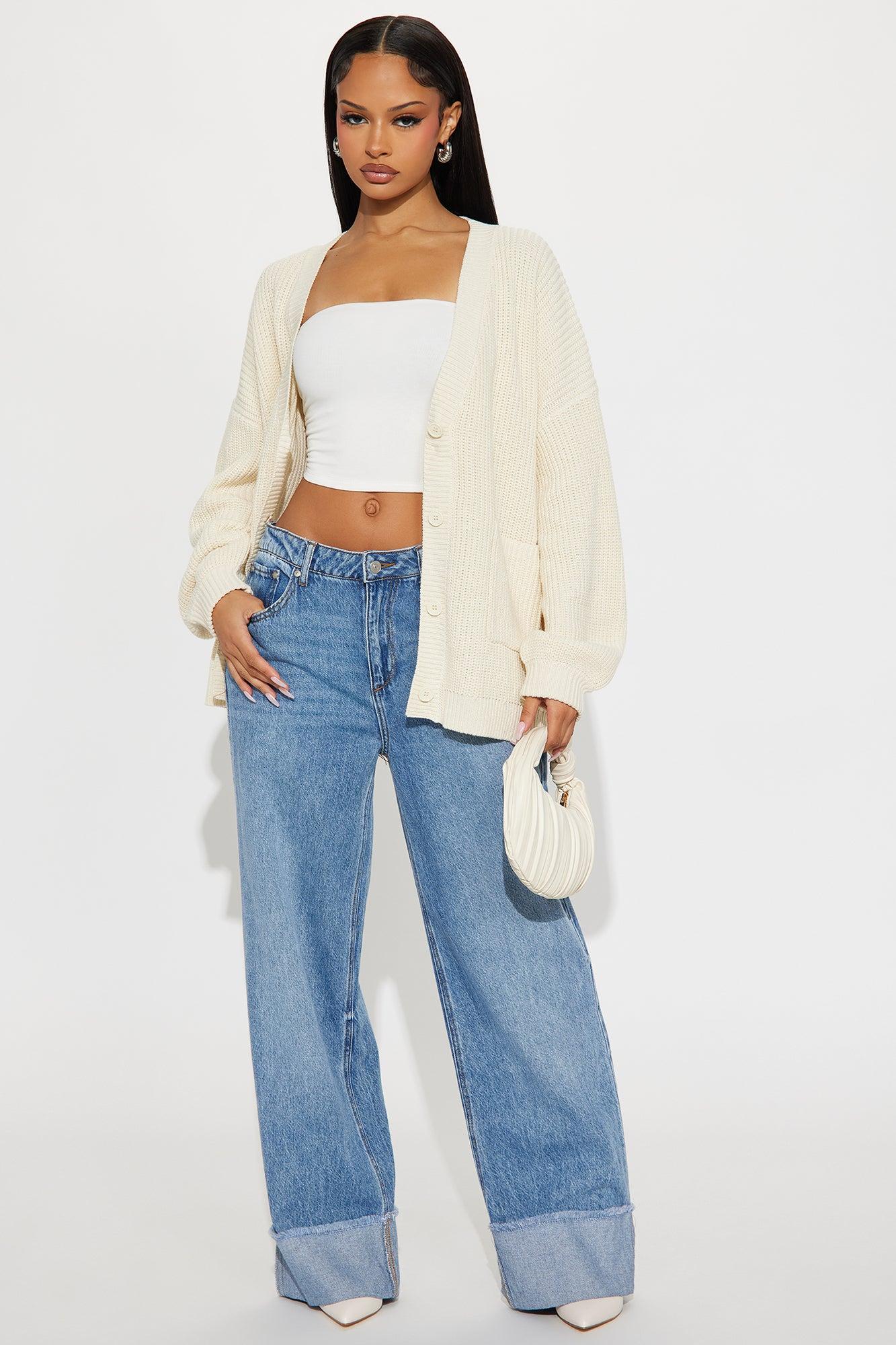 Be My Boyfriend Cardigan - Cream Female Product Image