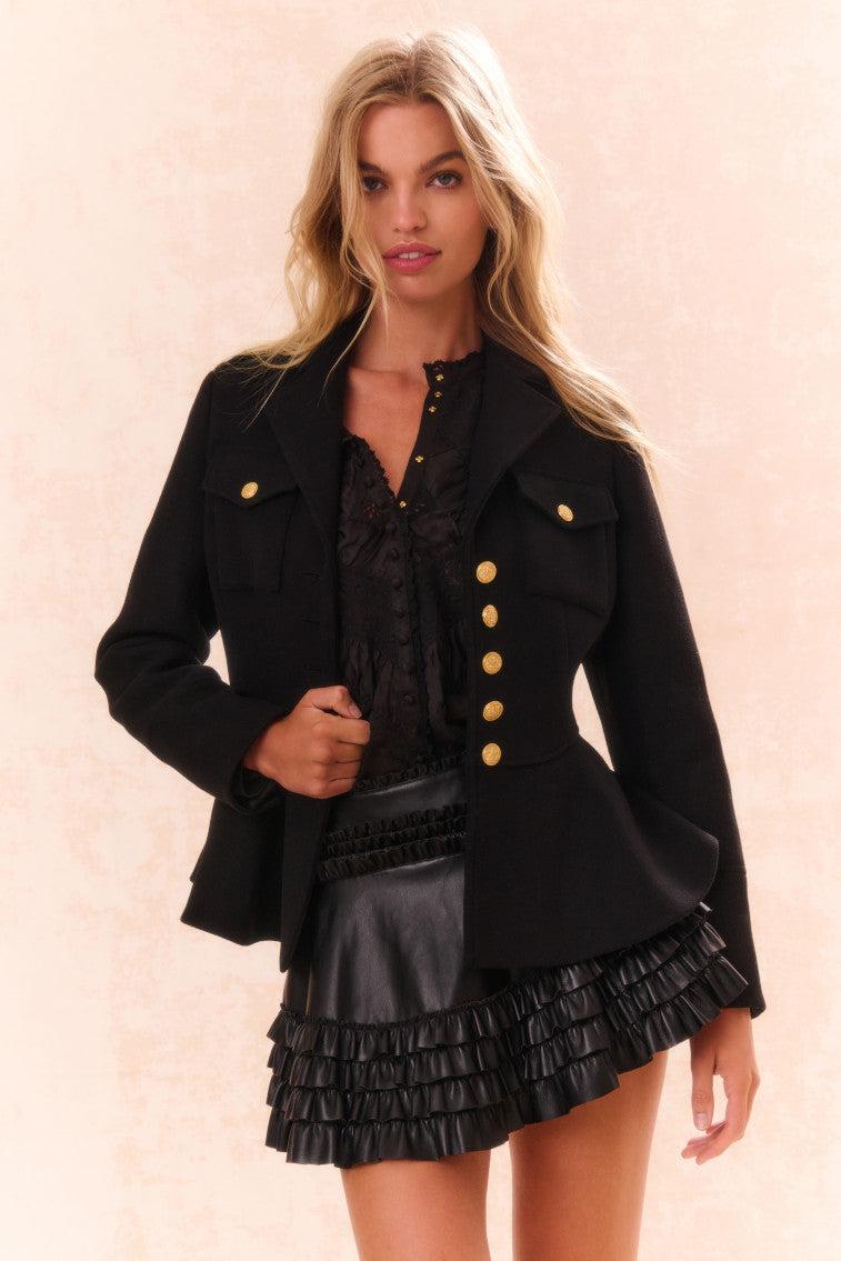 Theda Wool-Blend Military Jacket Product Image