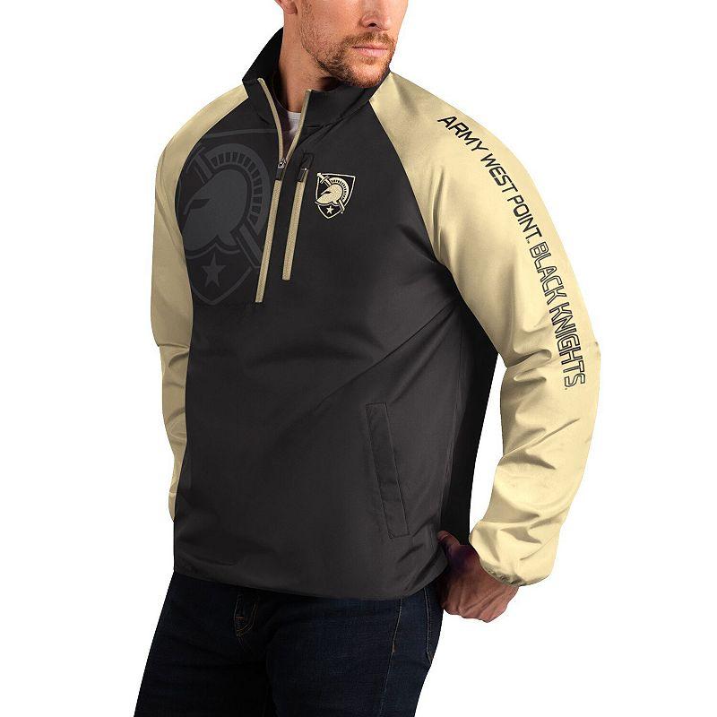 Men's G-III Sports by Carl Banks Black/Gold Army Black Knights Point Guard Raglan Half-Zip Jacket, Size: XL, Nc2 Black Product Image