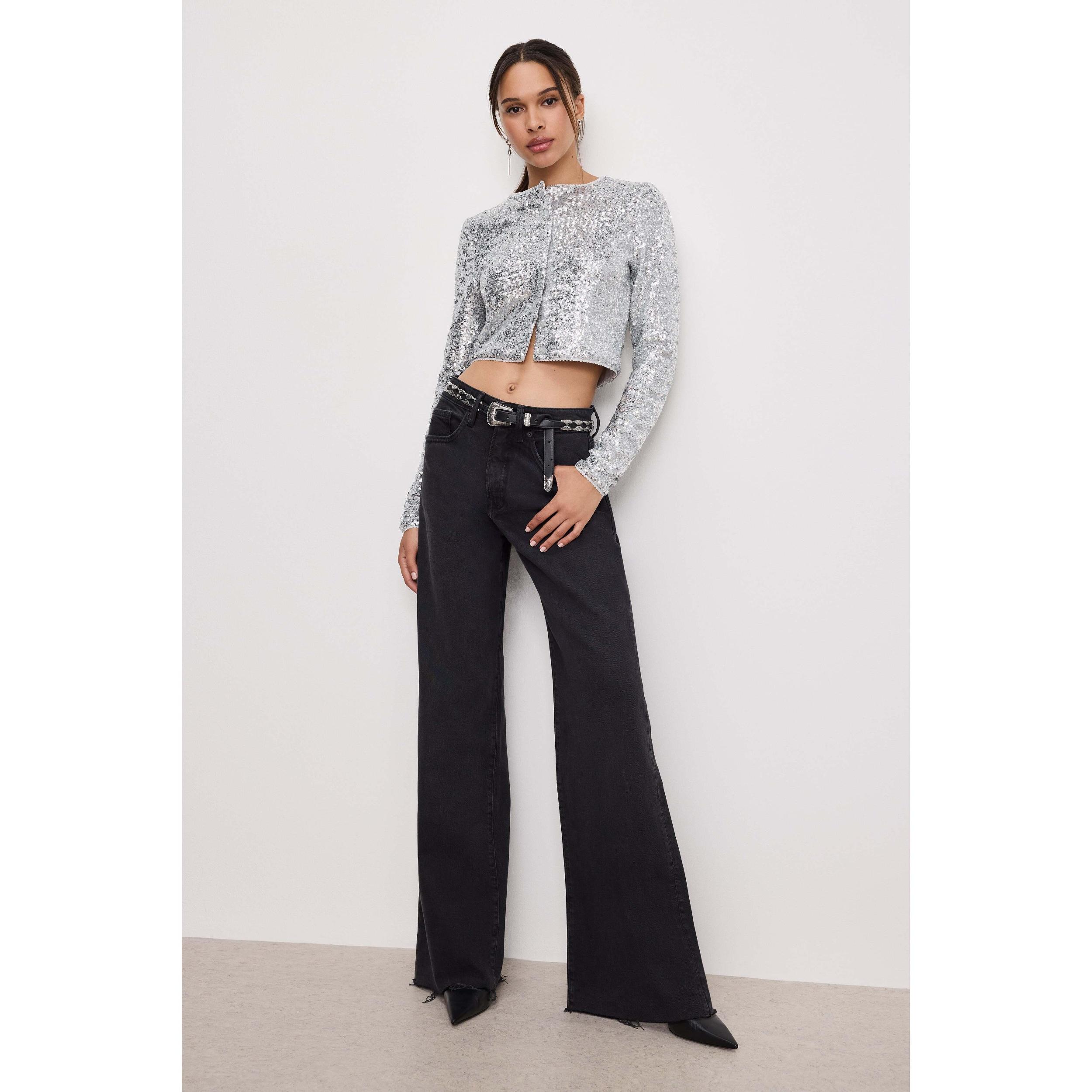 Womens Good Ease Relaxed Jeans | Black, 324 Size 22 Plus | Good American by Khlo Kardashian Product Image