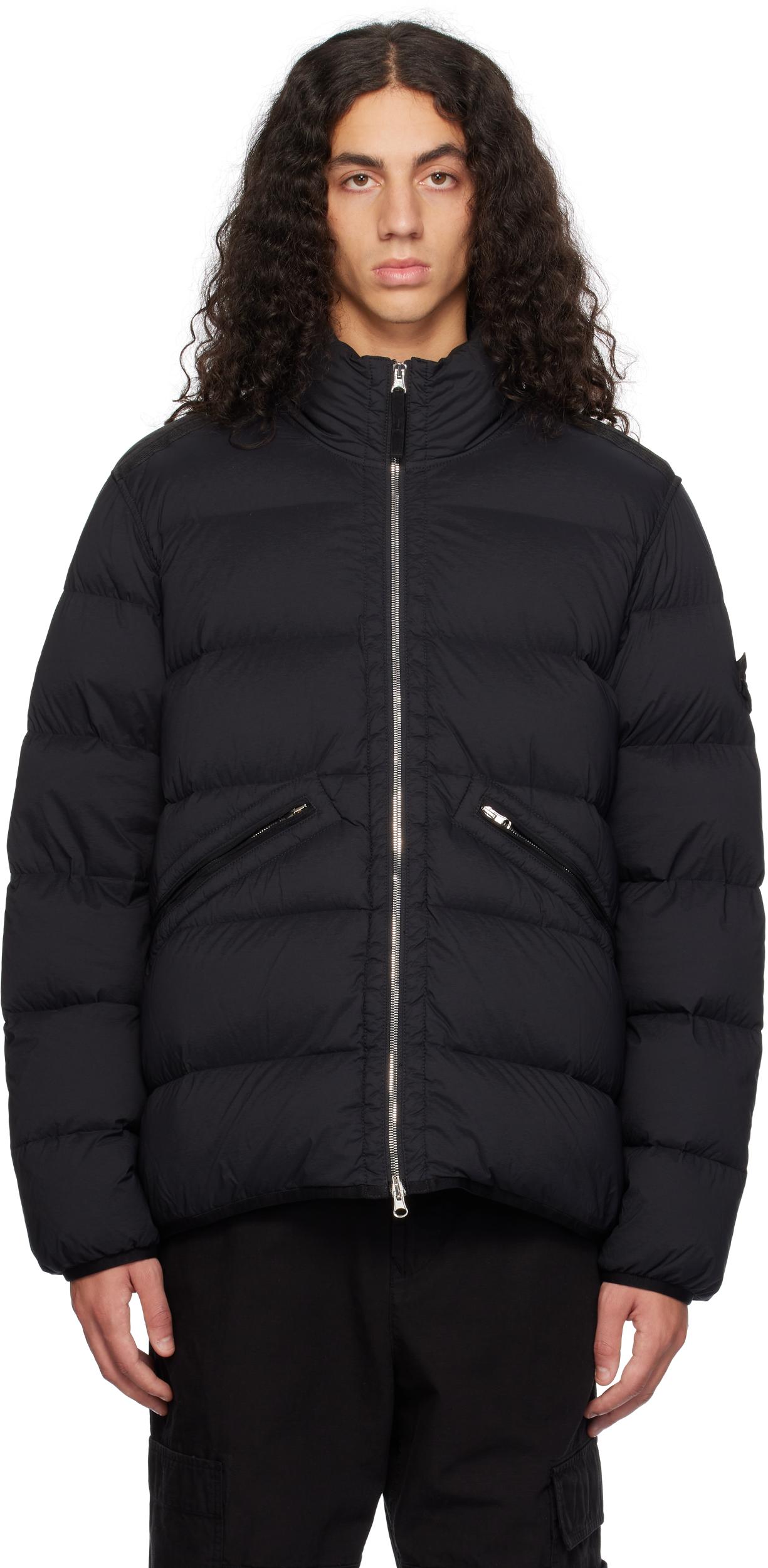 Black 43028 Seamless Tunnel Nylon Down Jacket Product Image