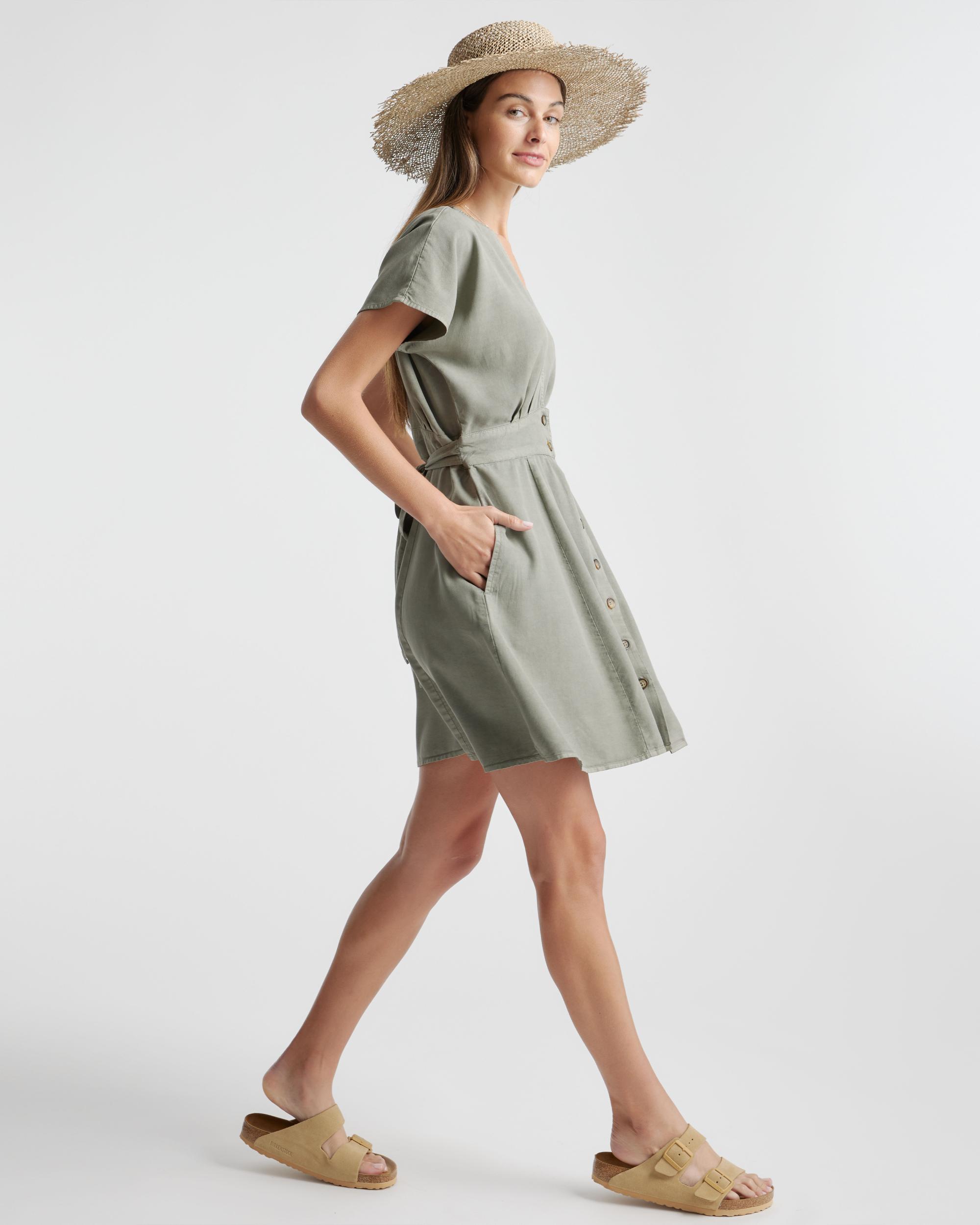 Quince | Women's Vintage Wash Tencel Button Front Dress Product Image