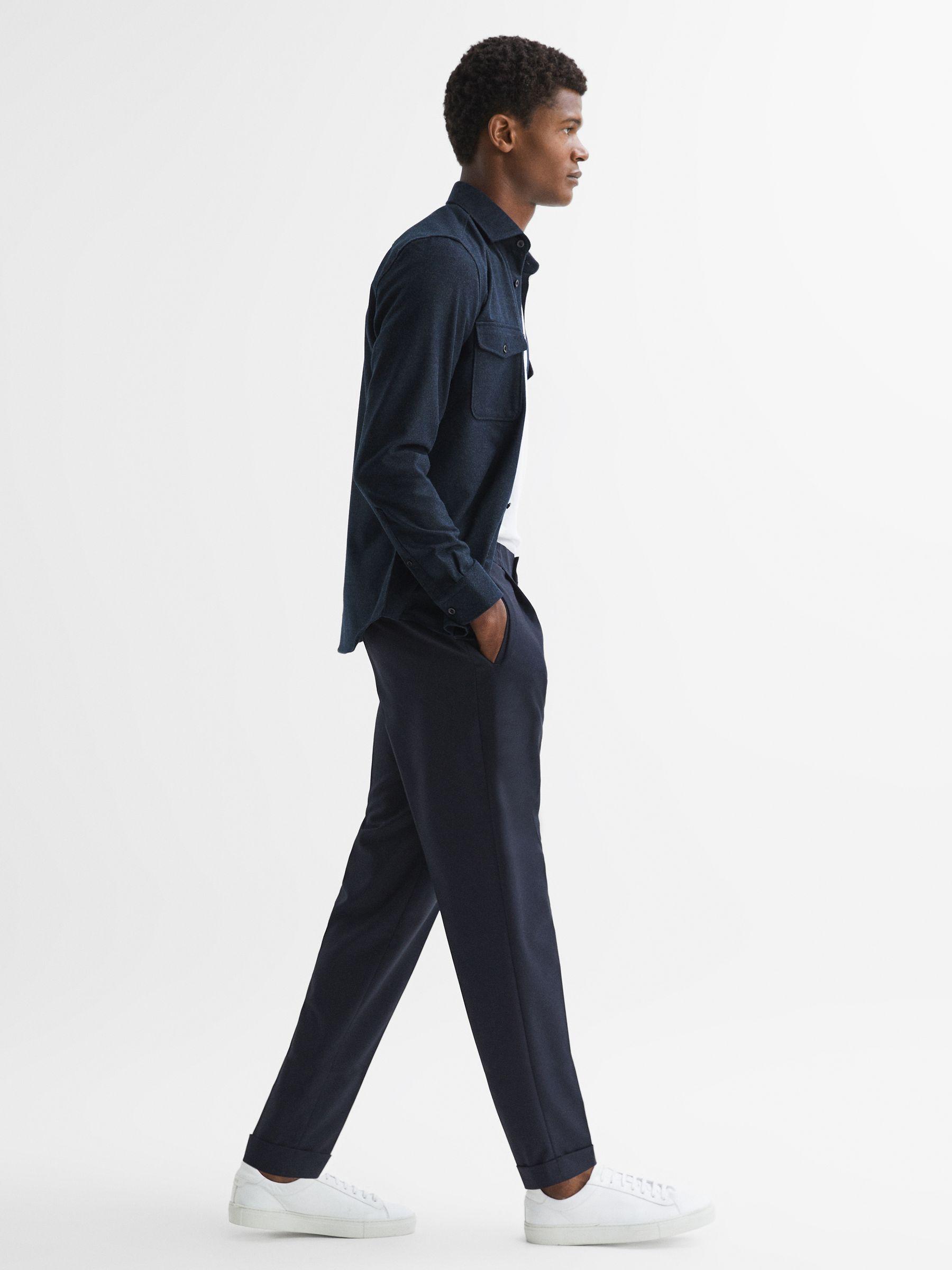 Button-Through Twin Pocket Overshirt in Navy Product Image