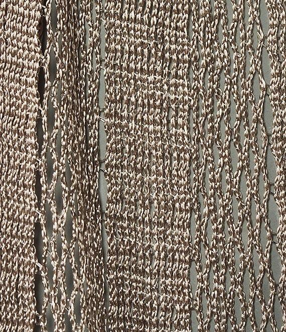 Vince Camuto Short Sleeve Mesh Net Fringe Tie Front Topper Product Image