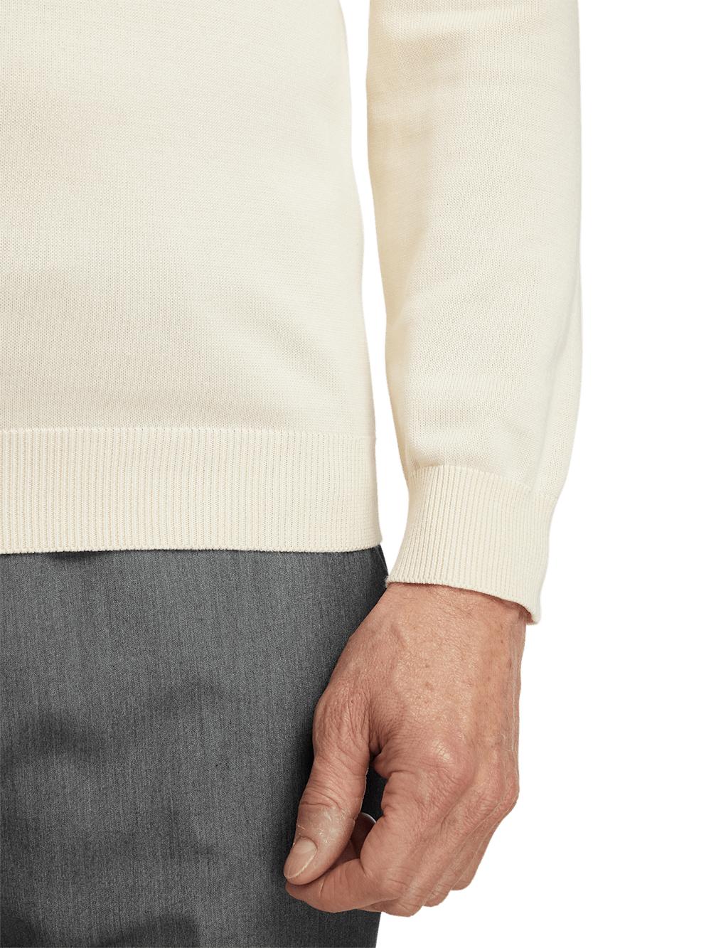 Supima Cotton Mock Neck Sweater - Ivory Product Image