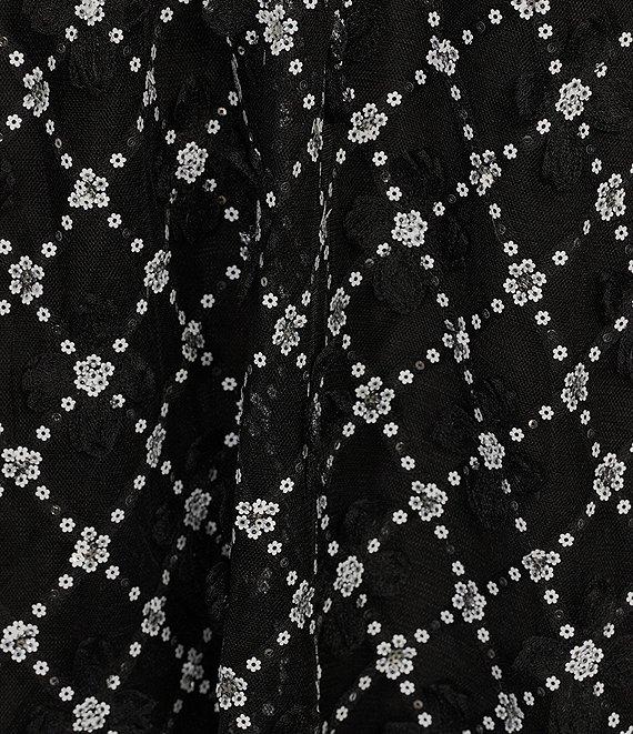 Abbey Glass Eden Lace Sequin Midi A-Line Skirt Product Image