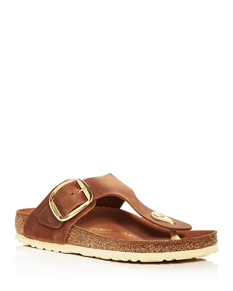 Gizeh Big Buckle Smooth Leather Sandals Product Image