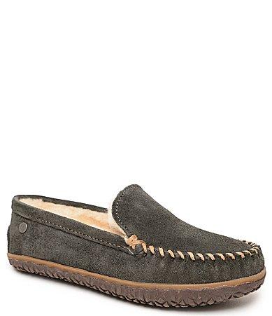 Minnetonka Womens Terese Suede Sheepskin Fur Lined Moccasin Slippers Product Image
