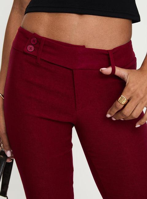 Kinkirk Flared Pants Burgundy Product Image