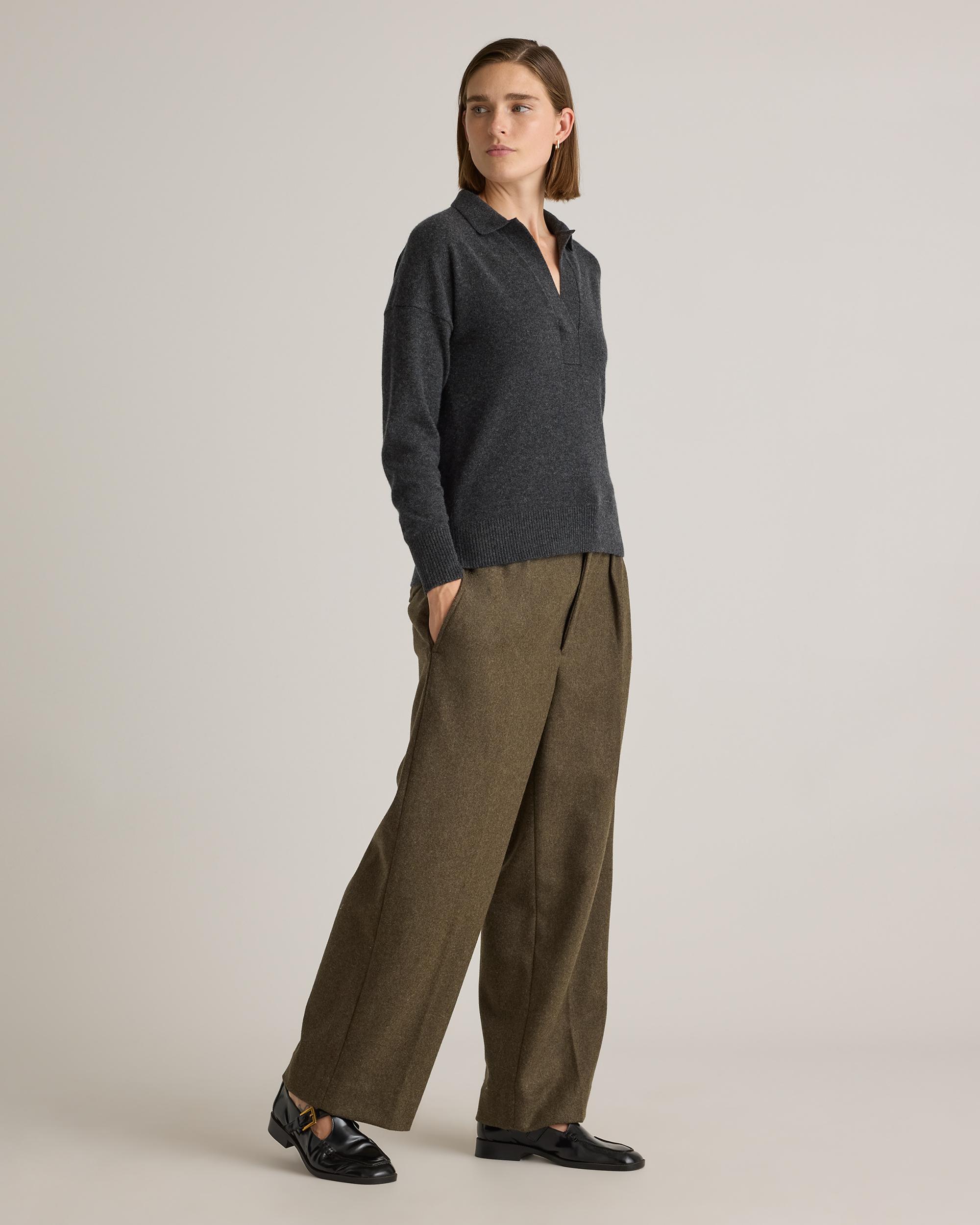 Quince | Women's Mongolian Cashmere Polo Sweater Product Image