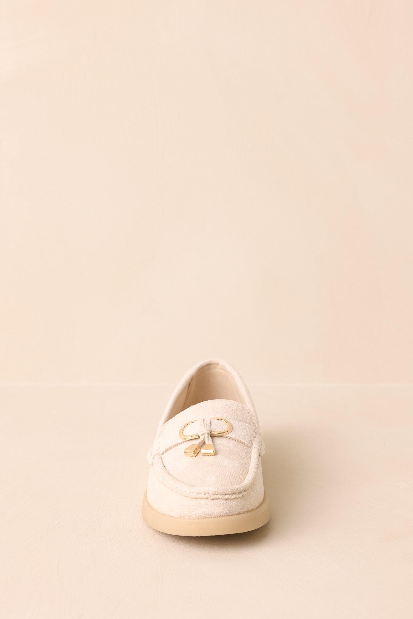 Ready For Whatever Ivory Faux Suede Platform Penny Loafers Product Image