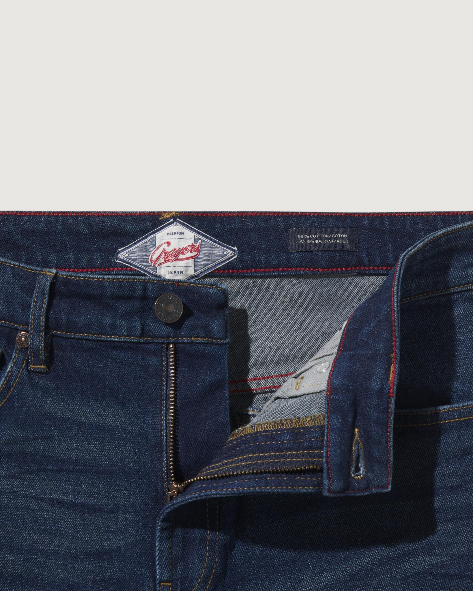 Edward Stretch Straight Fit Denim - Blue Wash Product Image