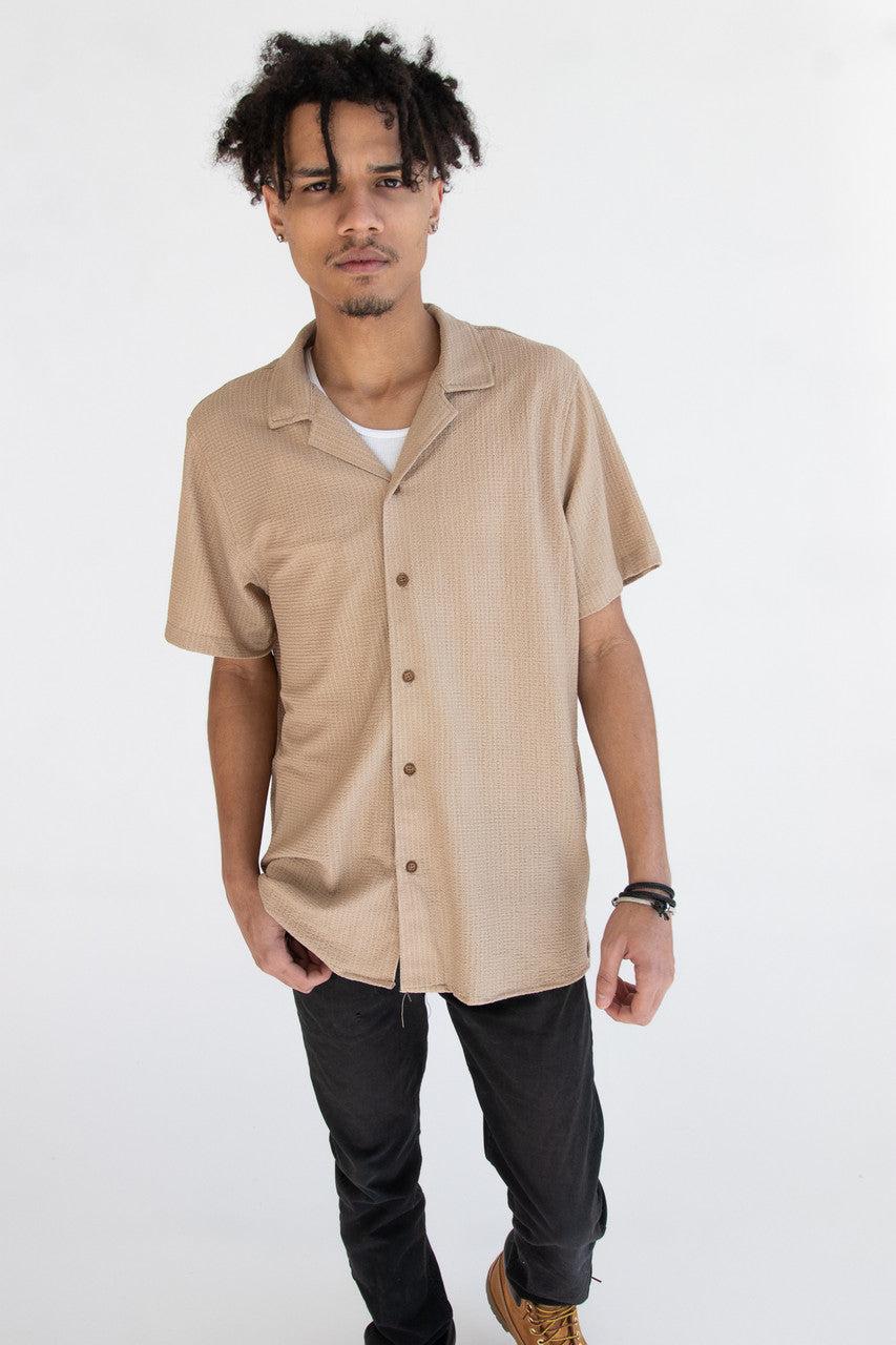 Lightweight Textured Button Up Shirt Product Image
