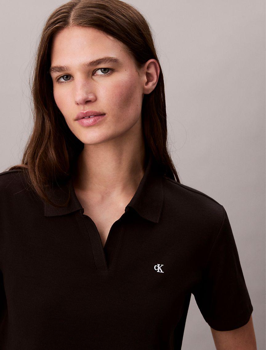 Cotton Contour Rib Polo Tee Product Image