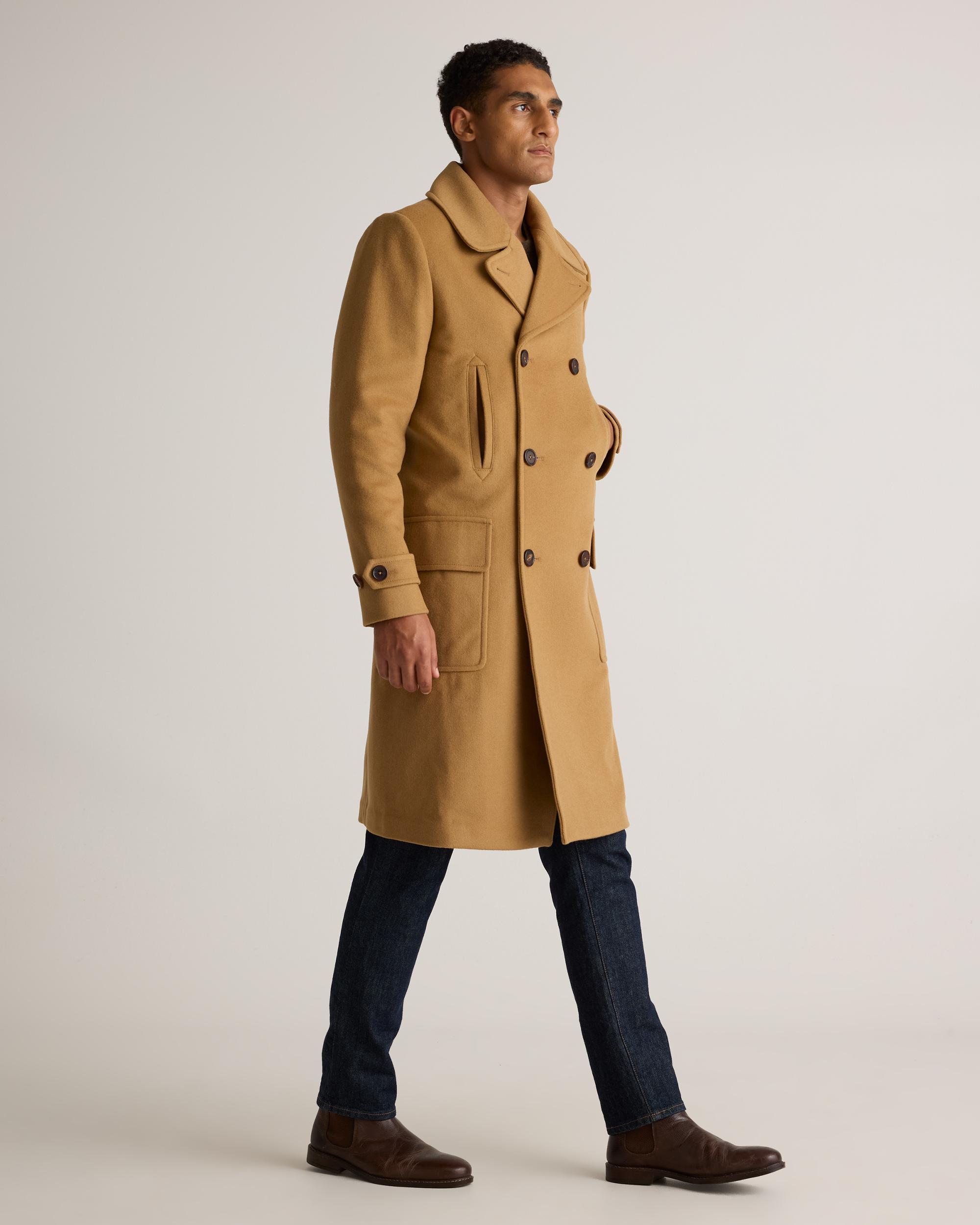 Quince | Men's Italian Wool Double-Breasted Officer Topcoat Size XL, Wool/Nylon Product Image