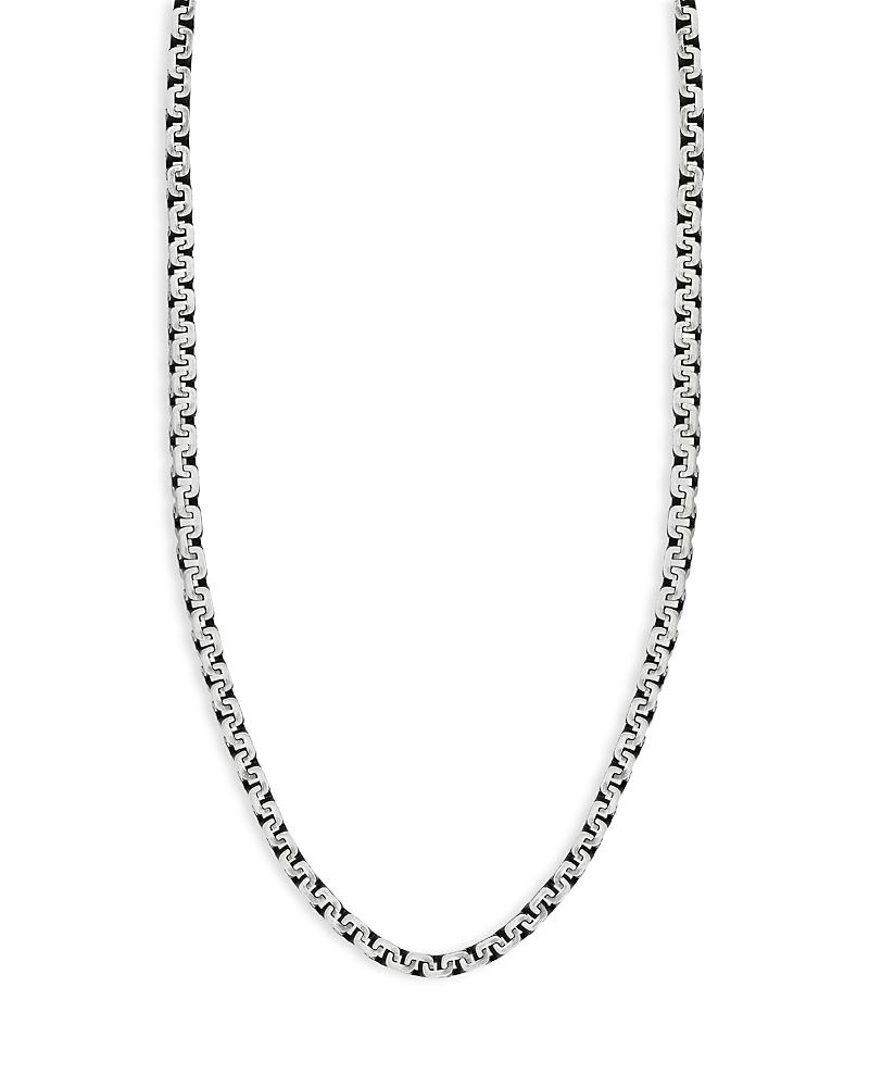 Milanesi And Co Mens Sterling Silver Oxidized Box Chain Necklace, 24 Product Image