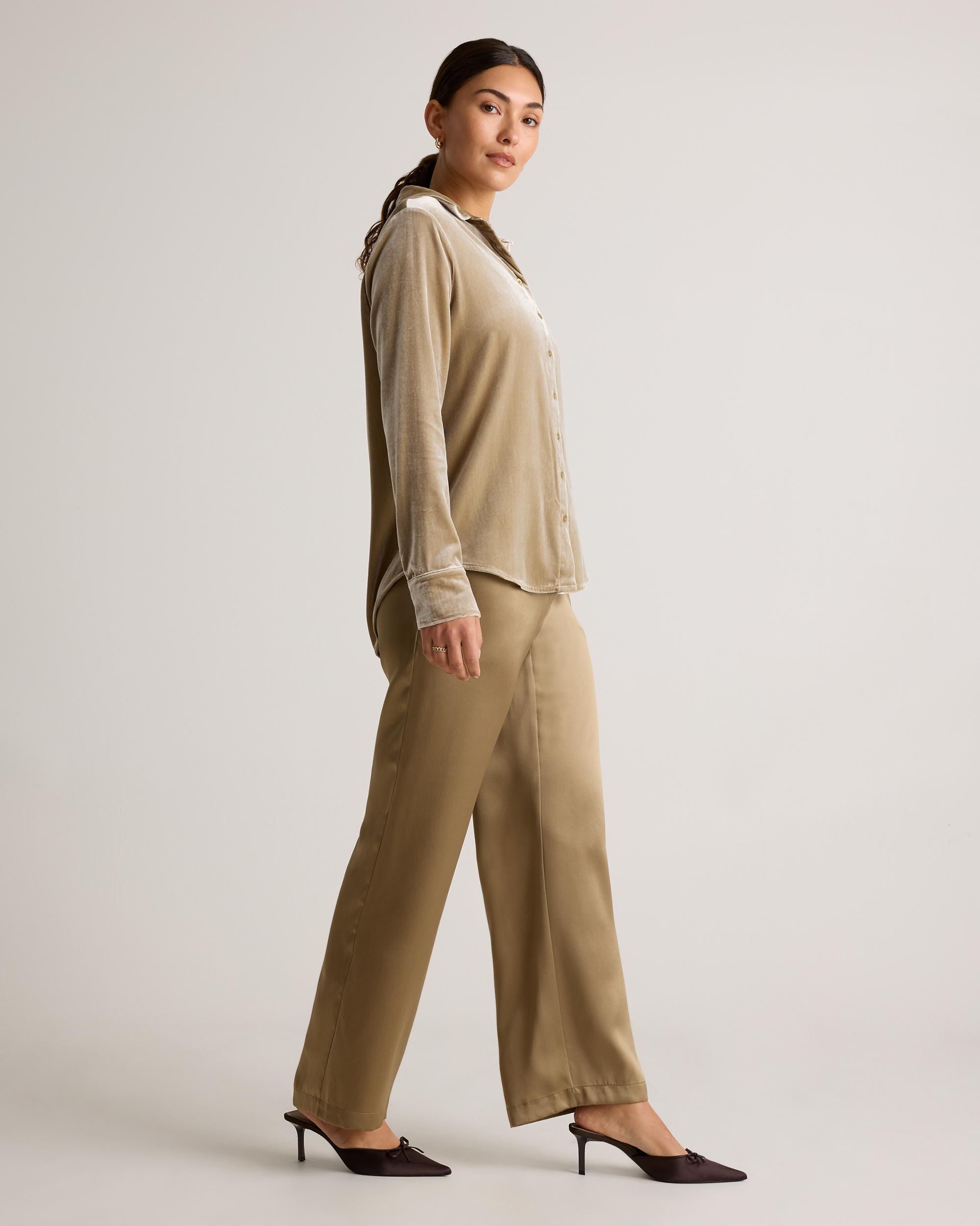 Quince | Women's Drawstring Wide Leg Pants Size XL, Silk Product Image