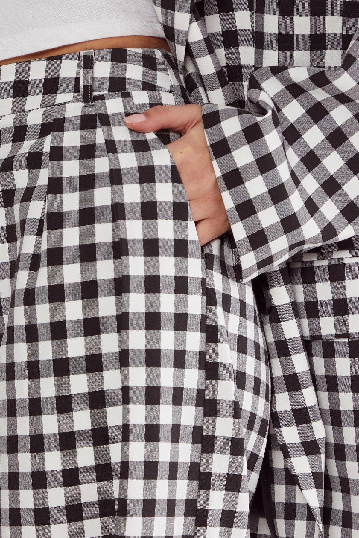Gingham Tailored Wide Leg Pant Product Image