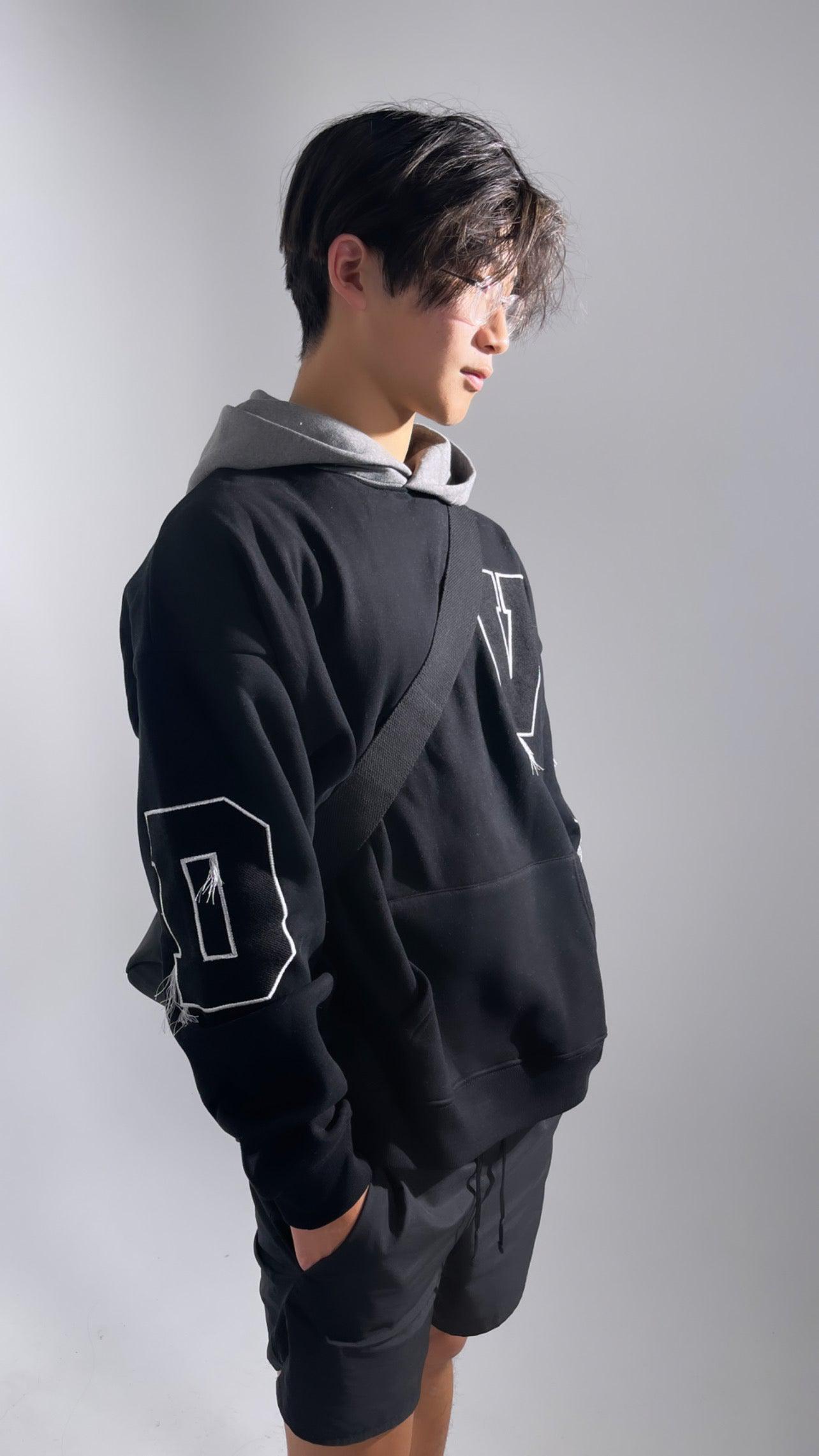 RT No. 3243 TWO-TONE EMBROIDERED HOODIE Product Image