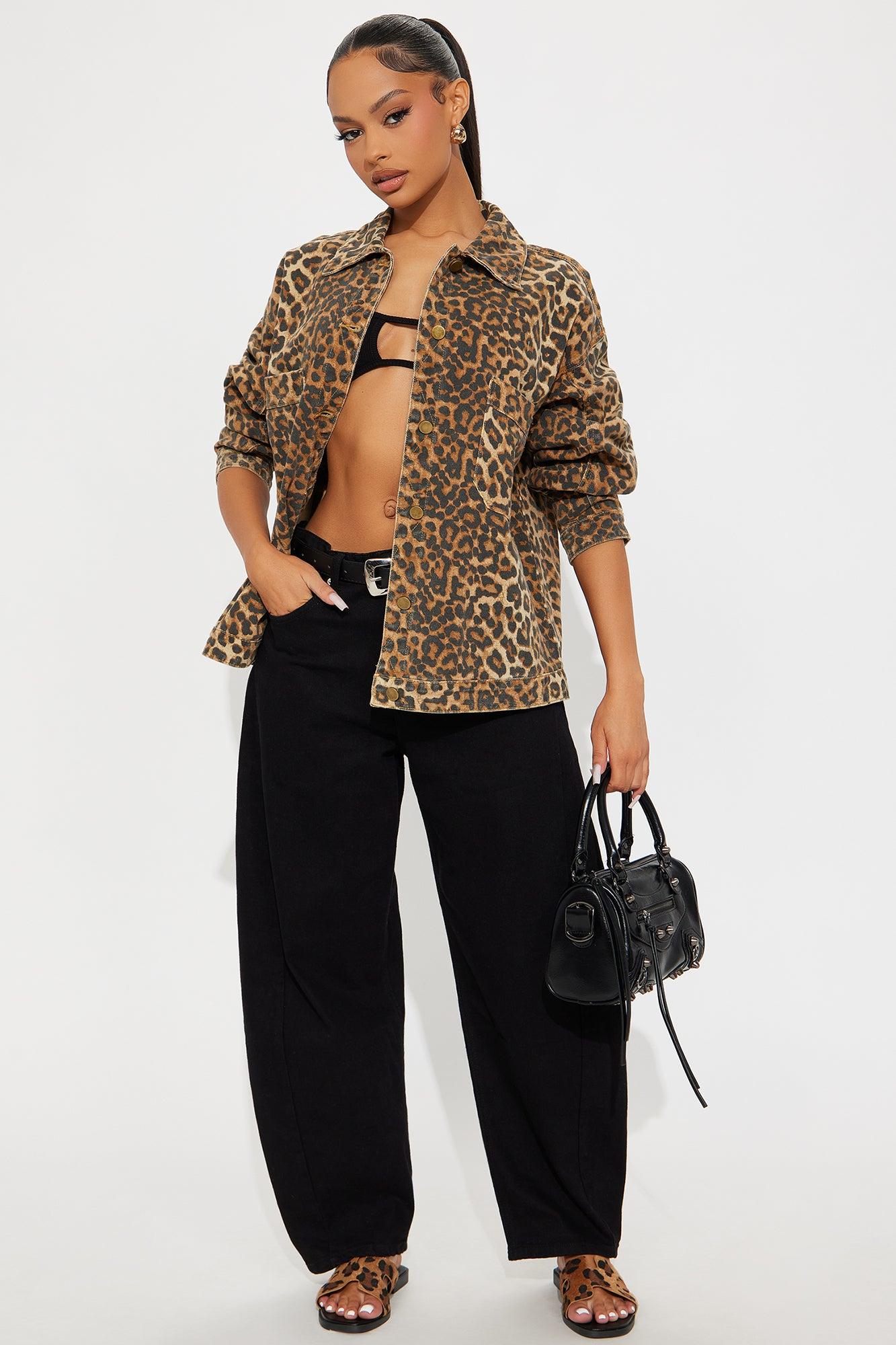 Cameron Oversized Leopard Jacket - Brown/combo Female Product Image