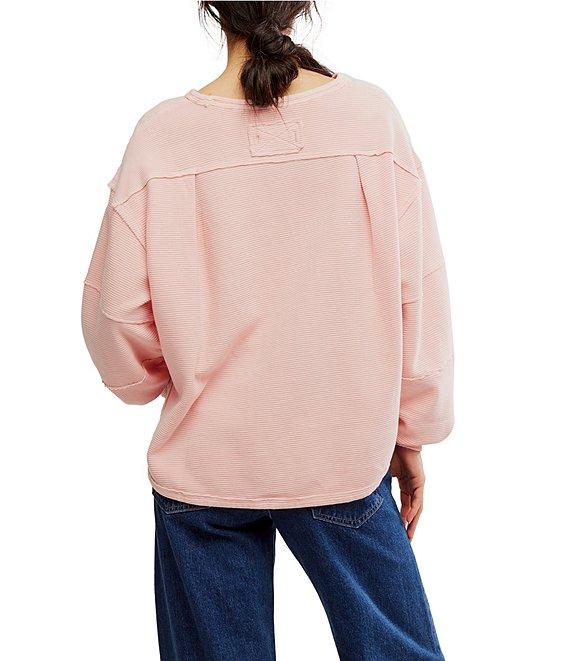 Free People We The Free Total Eclipse Rib Knit Crew Neck Long Sleeve Top Product Image