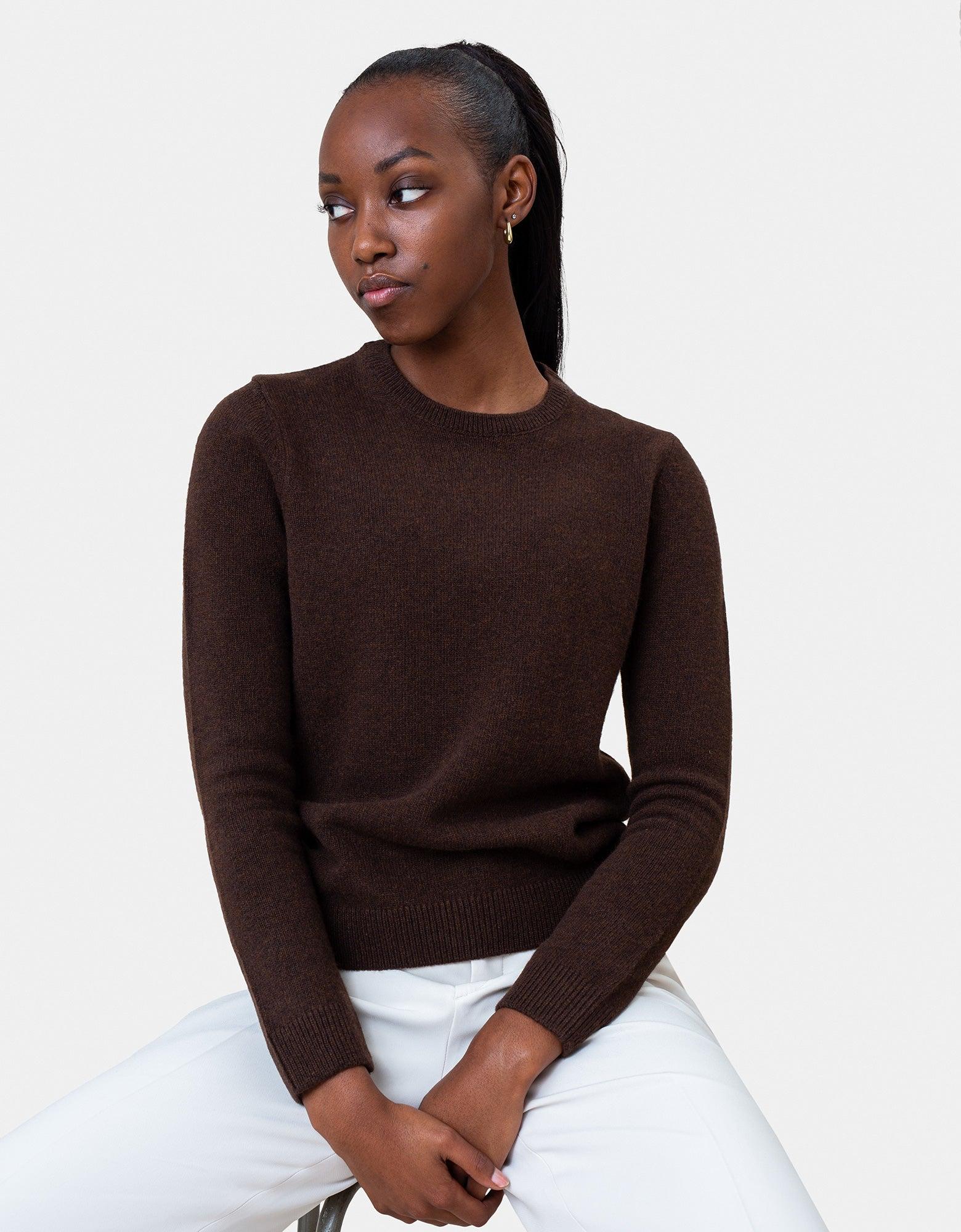 Women Classic Merino Wool Crew - Warm Taupe Product Image