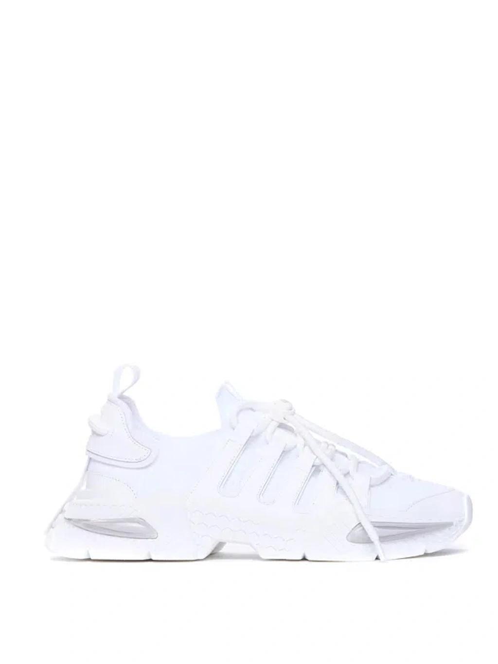 DOLCE & GABBANA White Sneakers With Modern Silhouette And Unique Lacing System Product Image