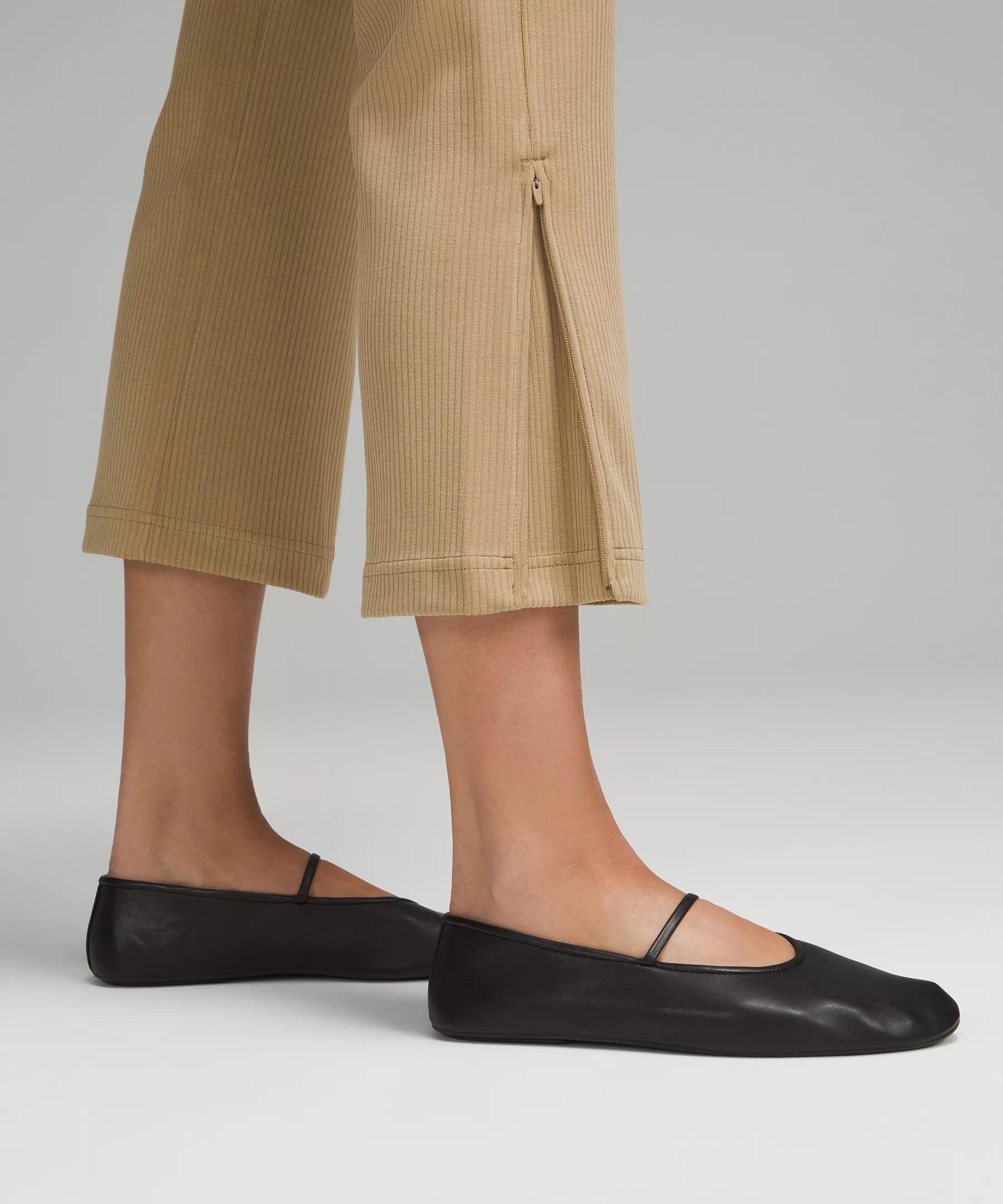 Ribbed Softstreme Zip-Leg High-Rise Cropped Pant 25" Product Image